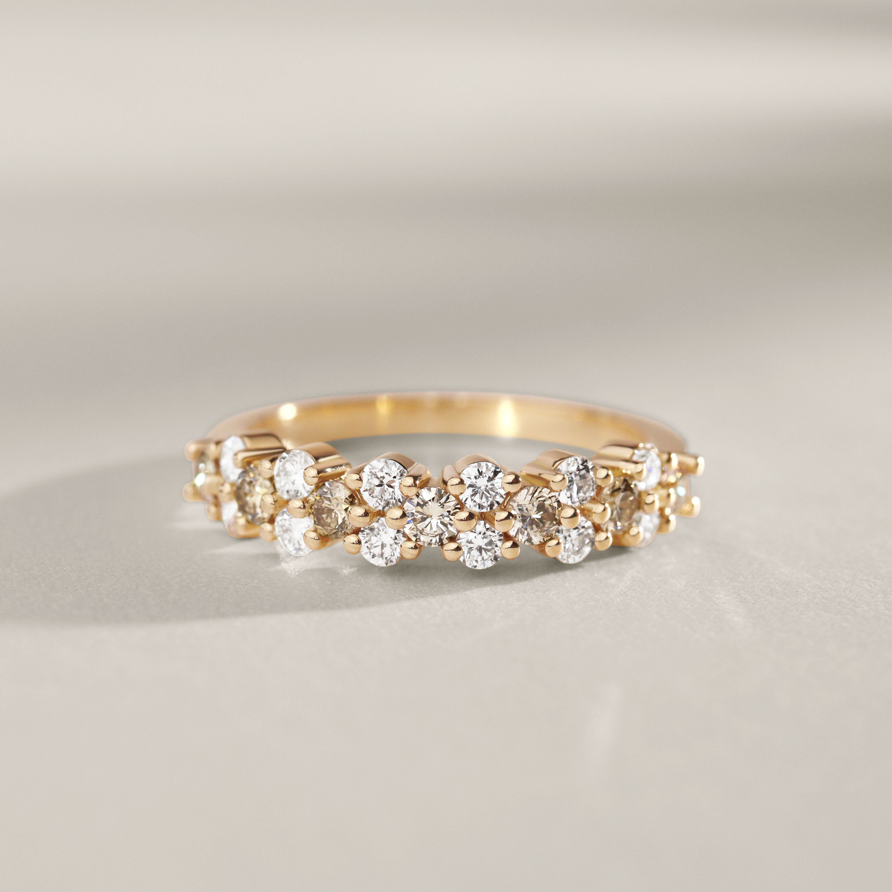 Customize Natural Champagne Diamond Hemera Eternity Ring