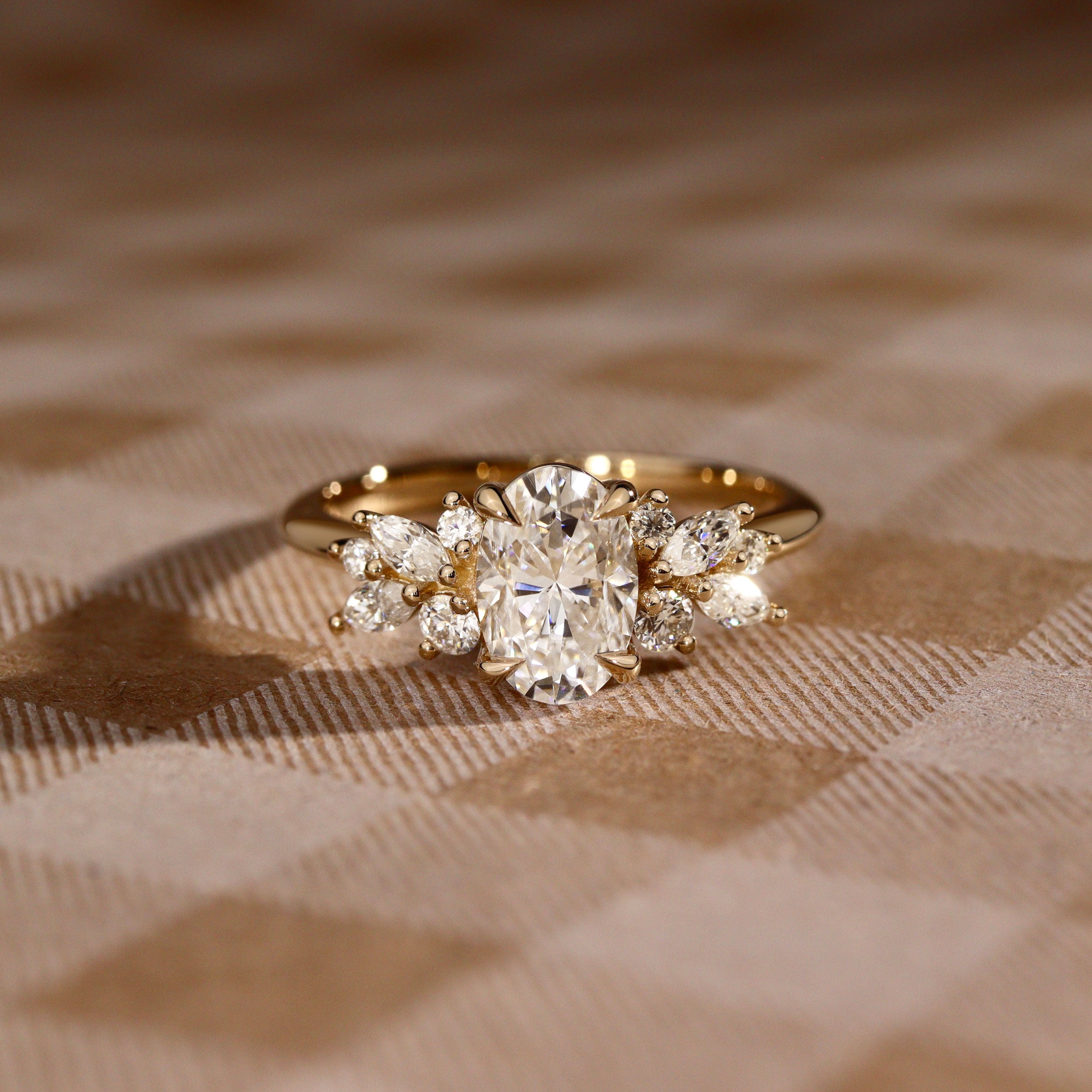 Oval Anna's Dream Engagement Ring, Oval Brilliant With Marquise