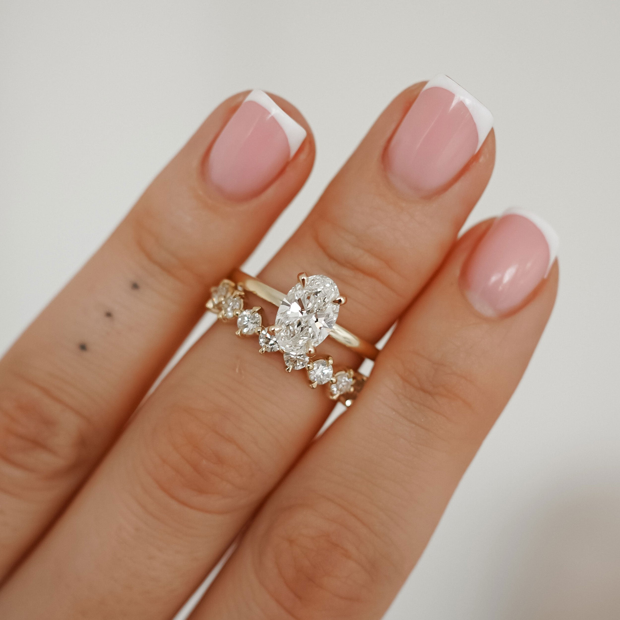 Chloe Oval Hidden Halo Engagement Ring, Moissanite/Lab Grown Diamond