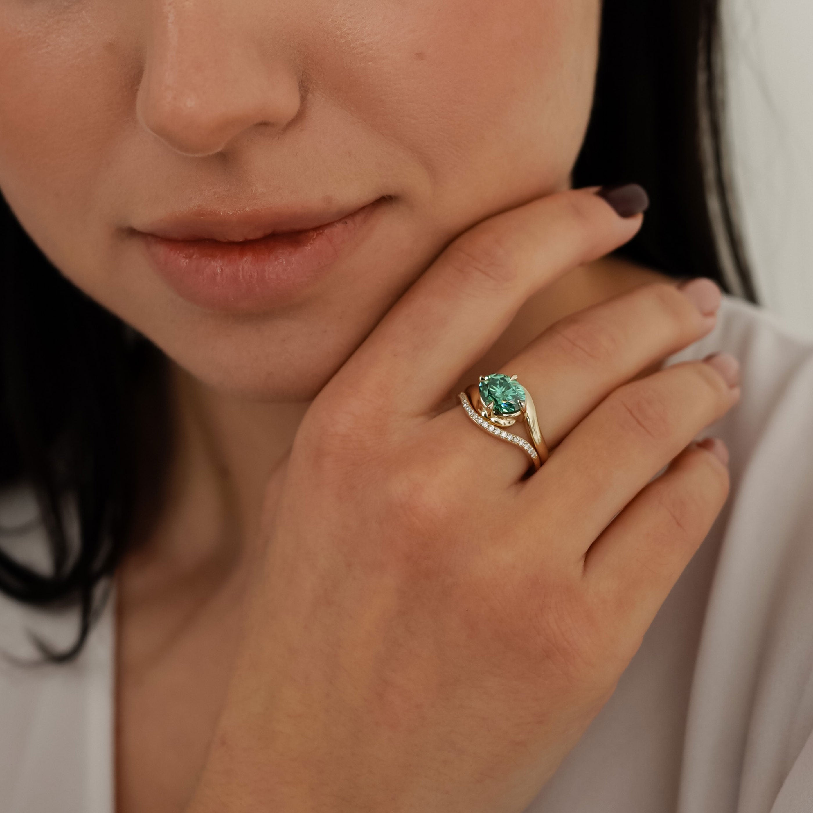 Curved Round Half Eternity Ring