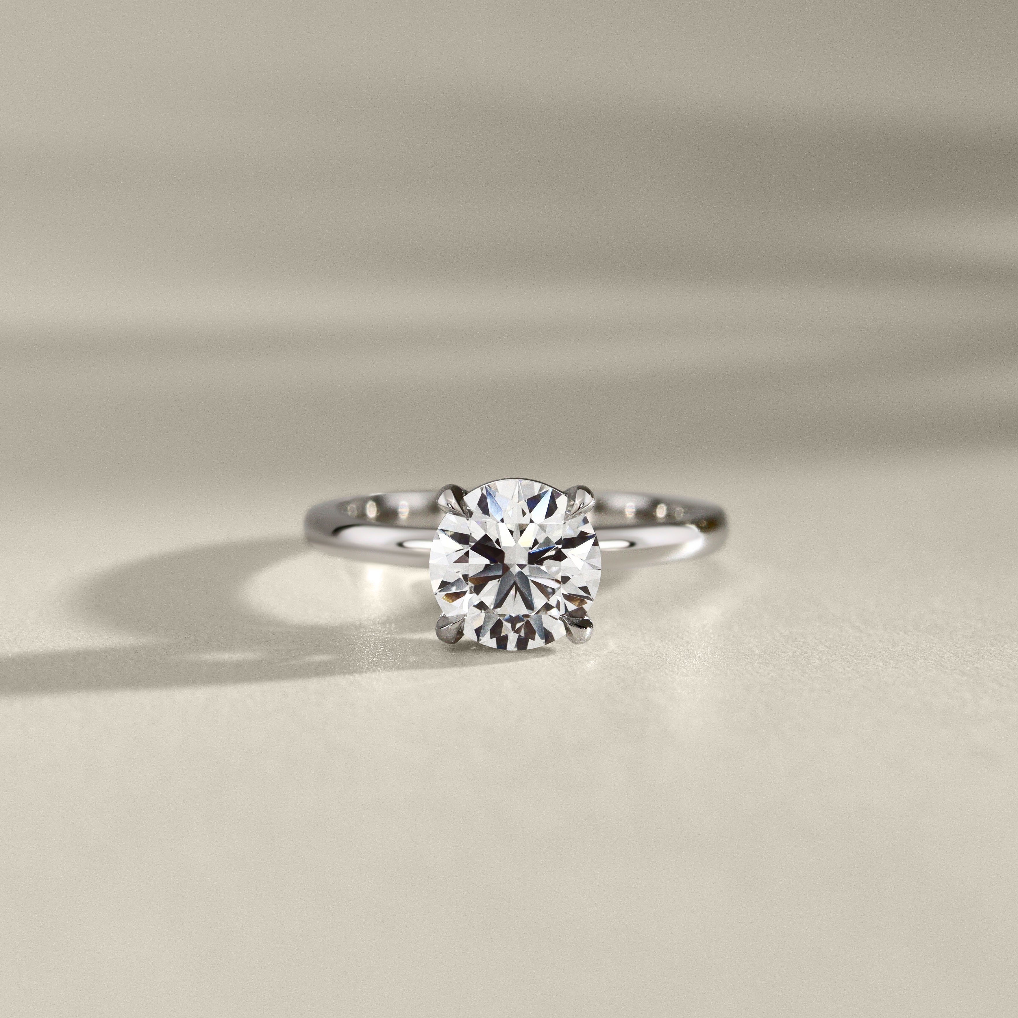 Chloe Round Cut Hidden Halo Engagement Ring, Moissanite/Lab Grown Diamond