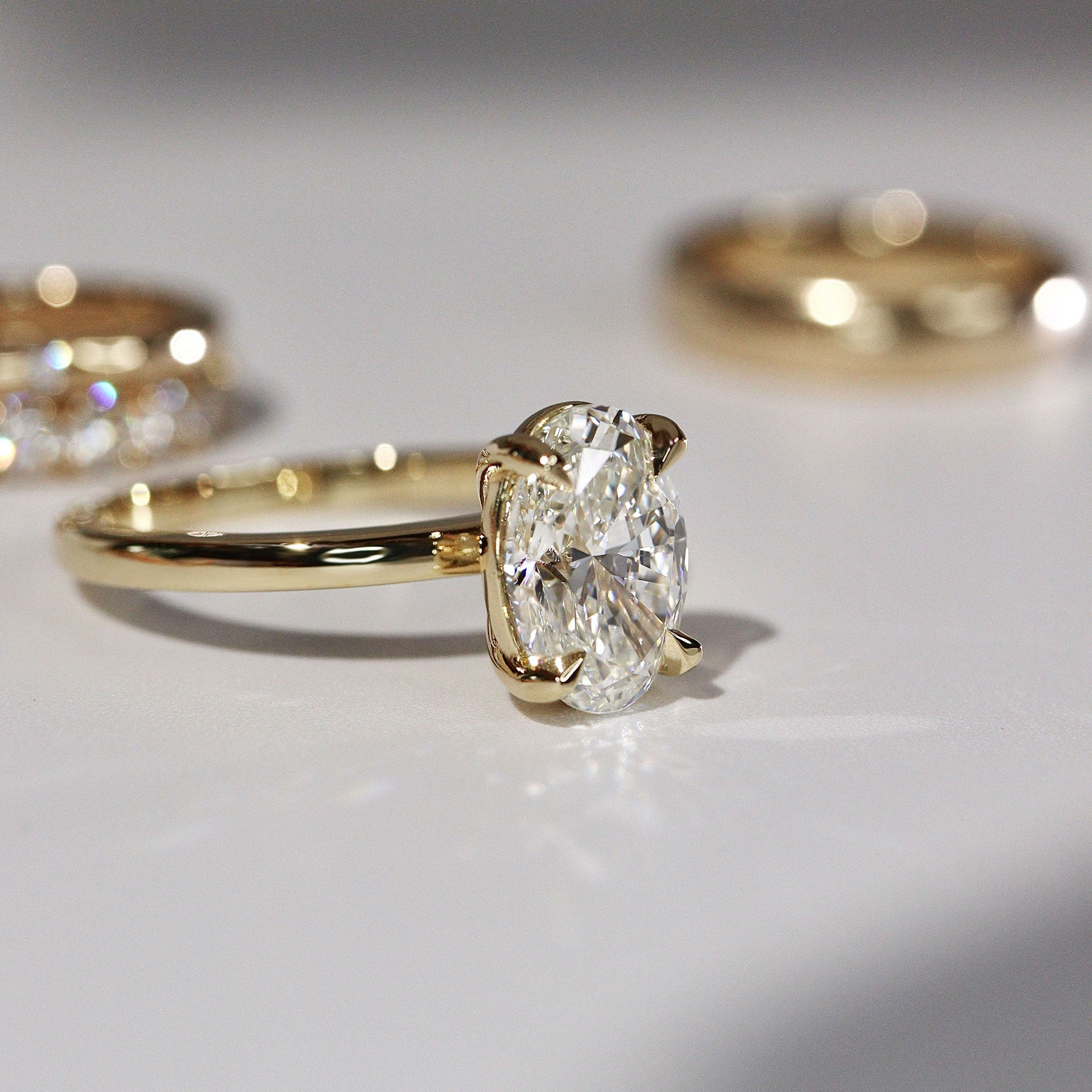 Chloe Oval Hidden Halo Engagement Ring, Moissanite/Lab Grown Diamond