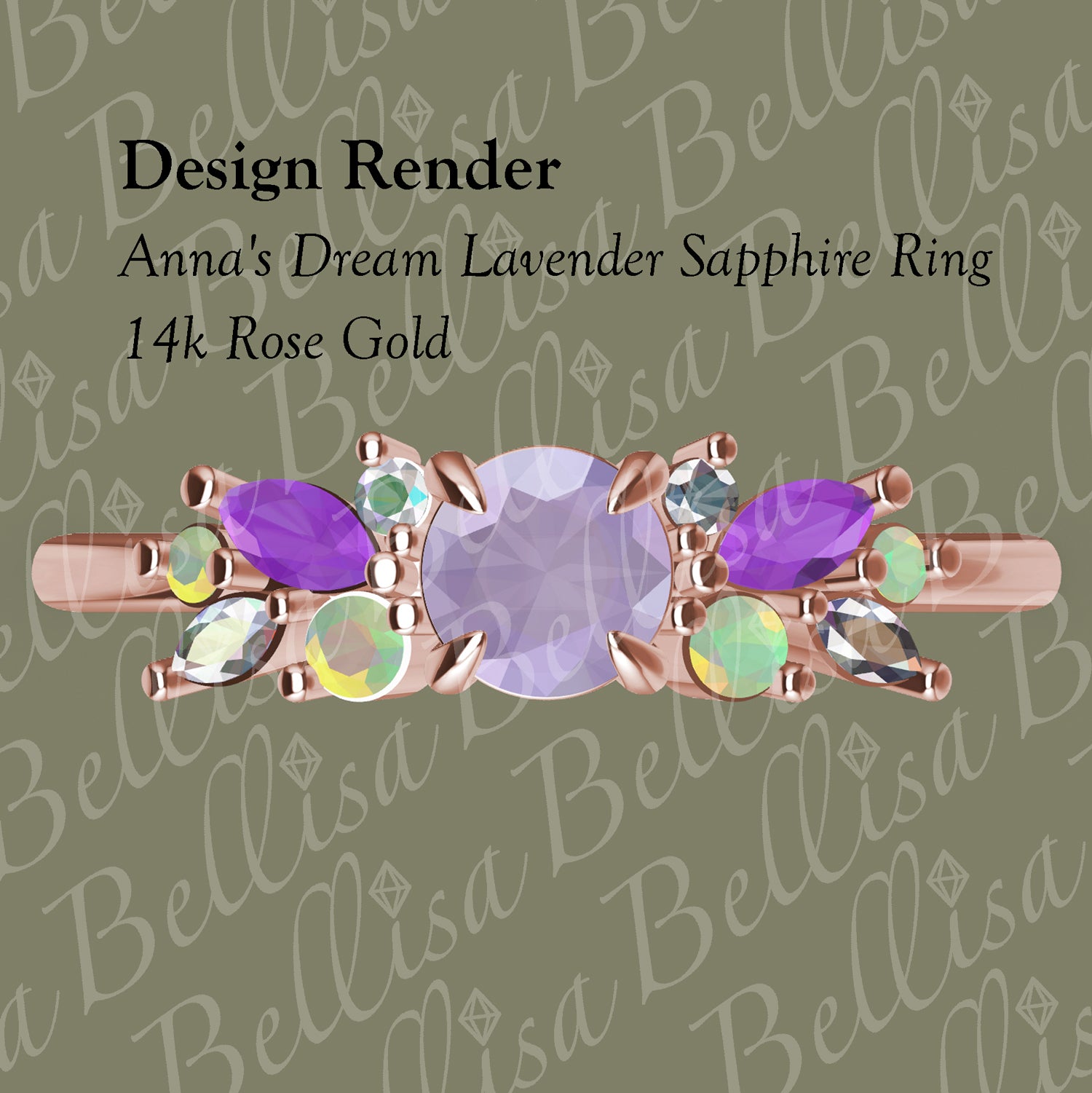 Bespoke #9152 - Customized Lavender Sapphire Anna's Dream Ring