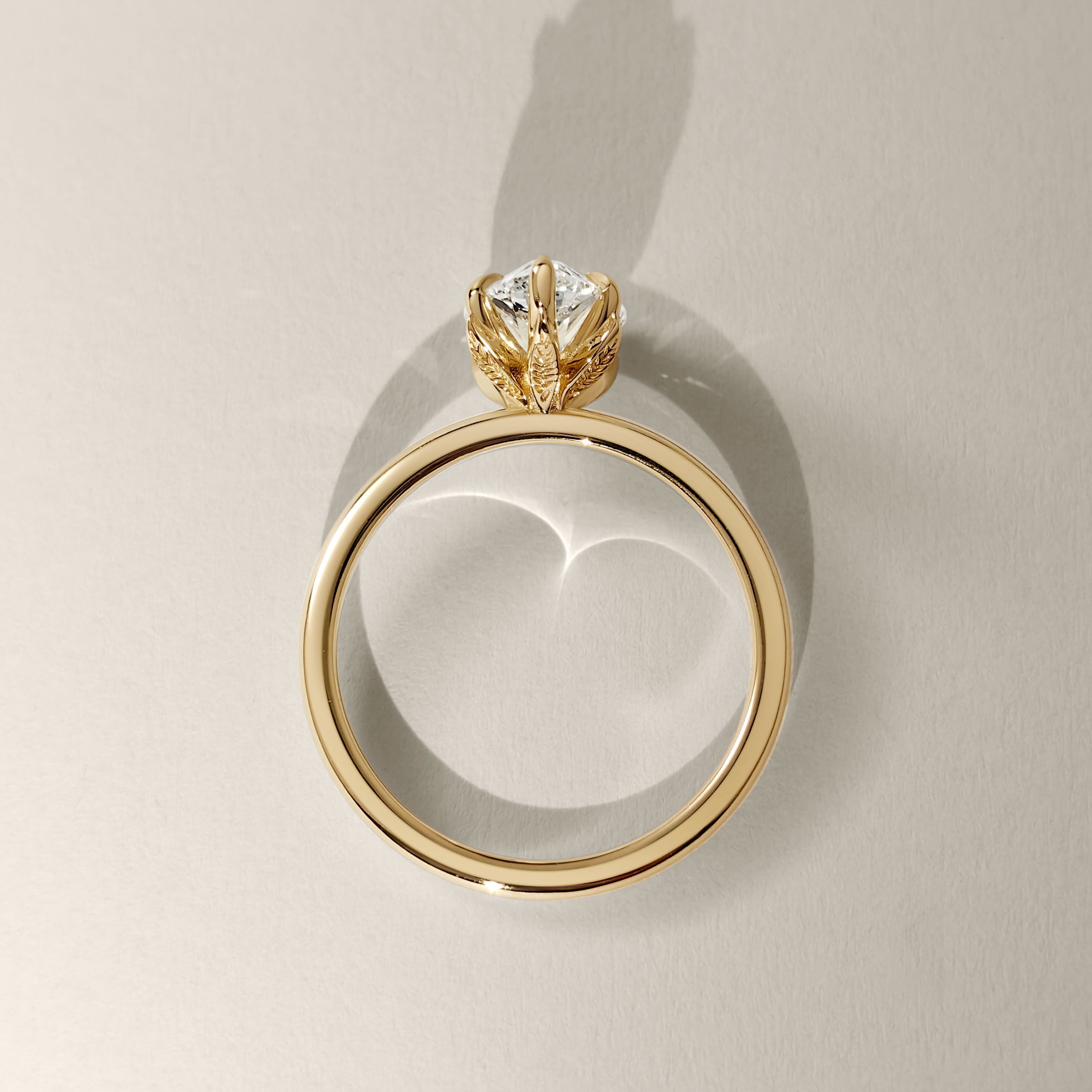Bespoke #9184 - Custom Brooke Leaf Prong Solitaire Engagement Ring