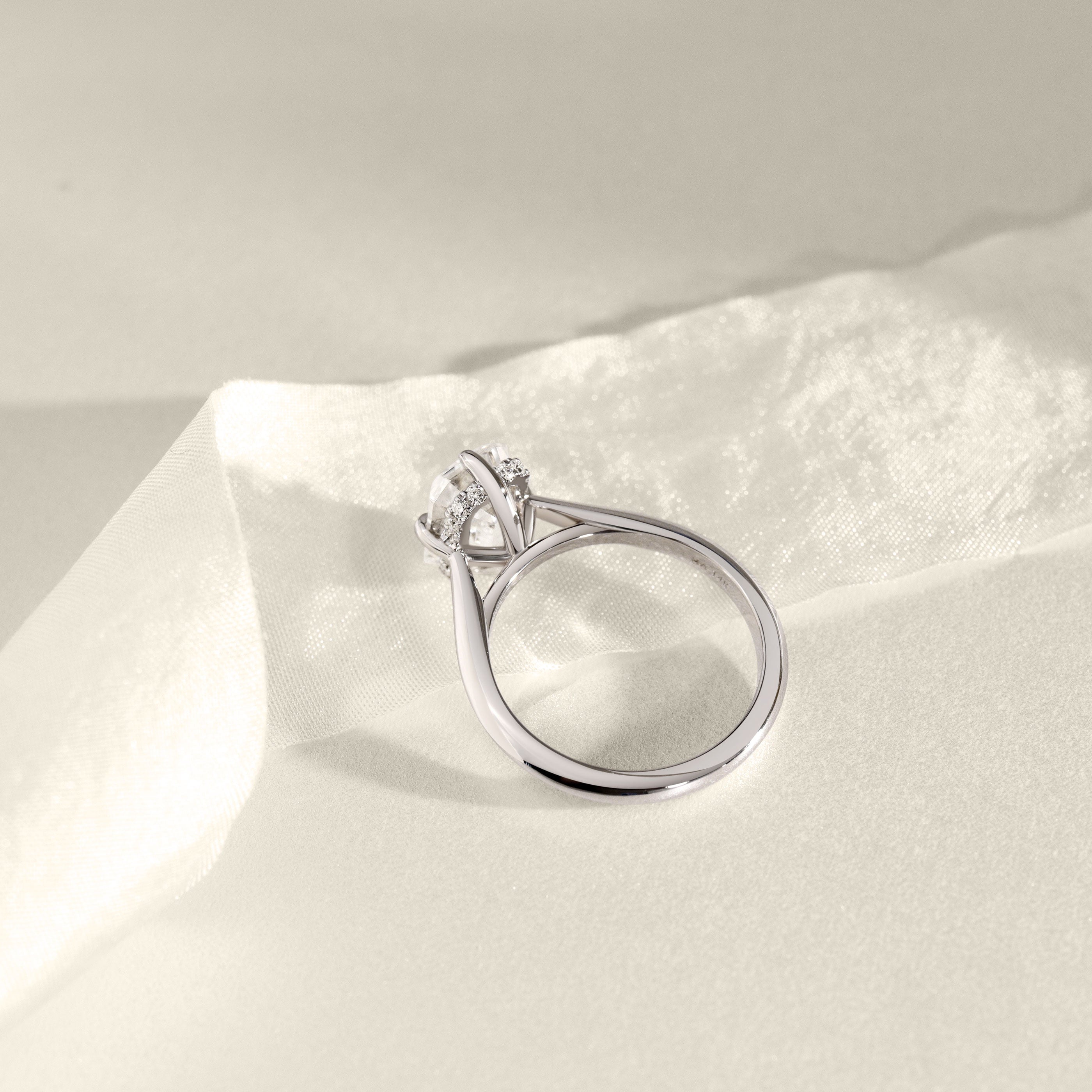 Jodie Compass Emerald Cut Hidden Halo Engagement Ring