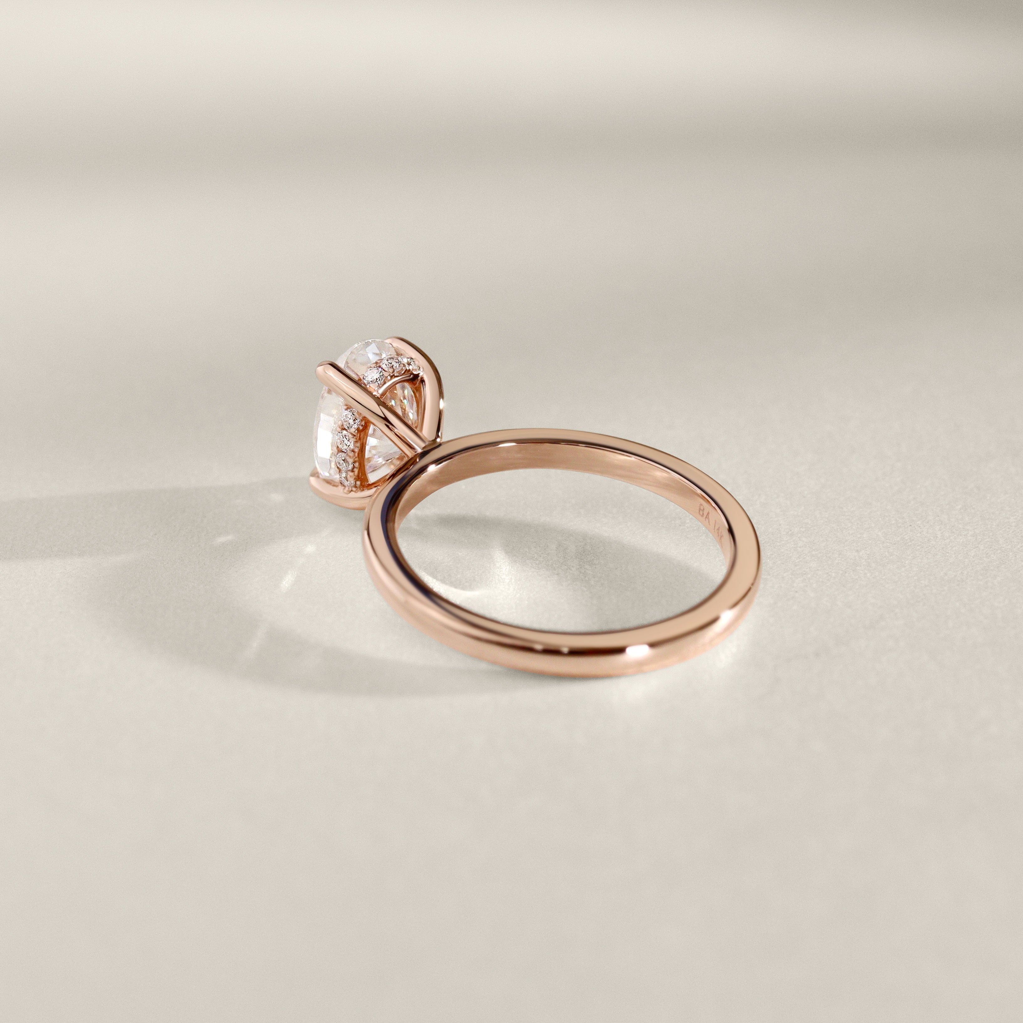 Chloe Oval Hidden Halo Engagement Ring, Moissanite/Lab Grown Diamond