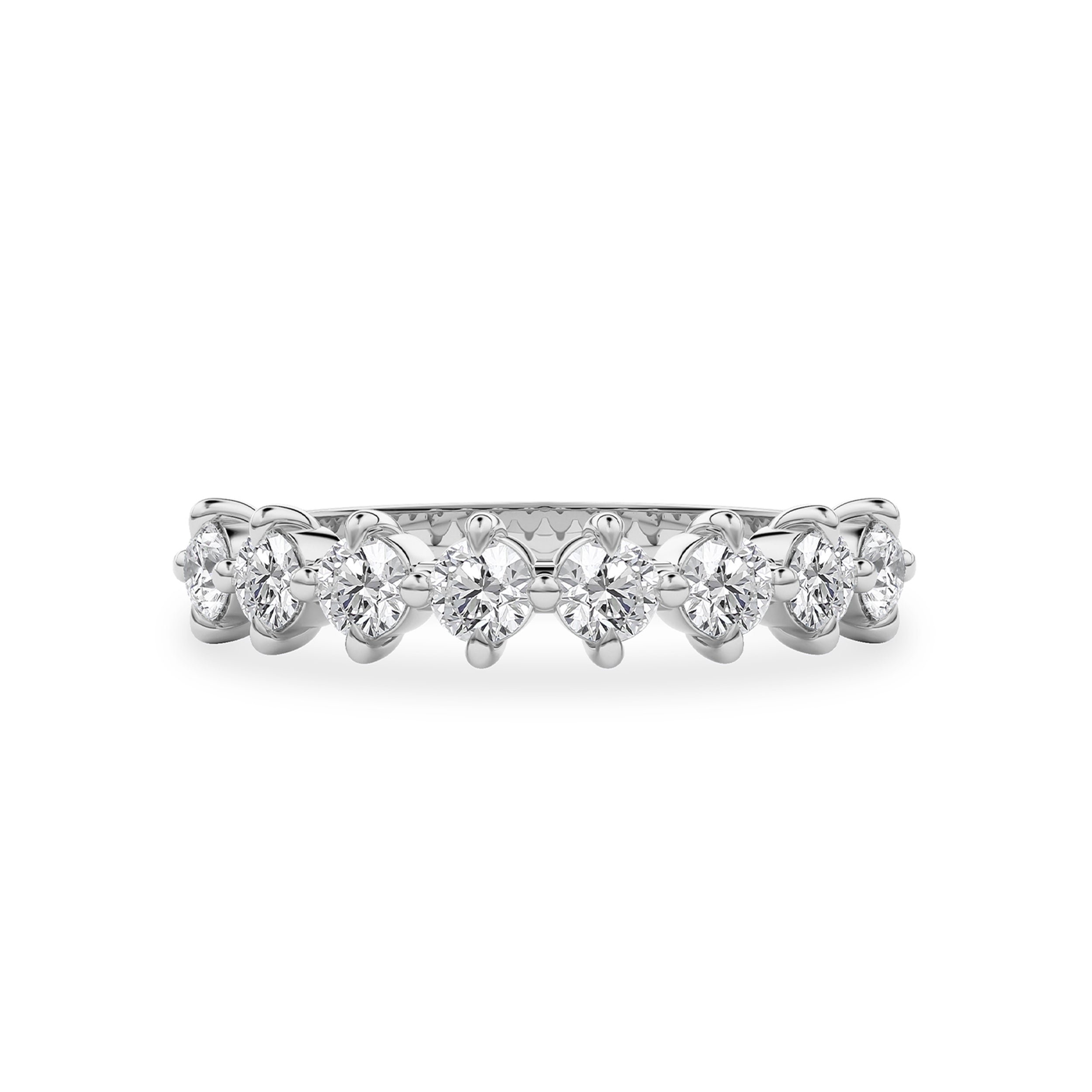 Lucy Round Tiger Claw Half Circle Eternity Ring