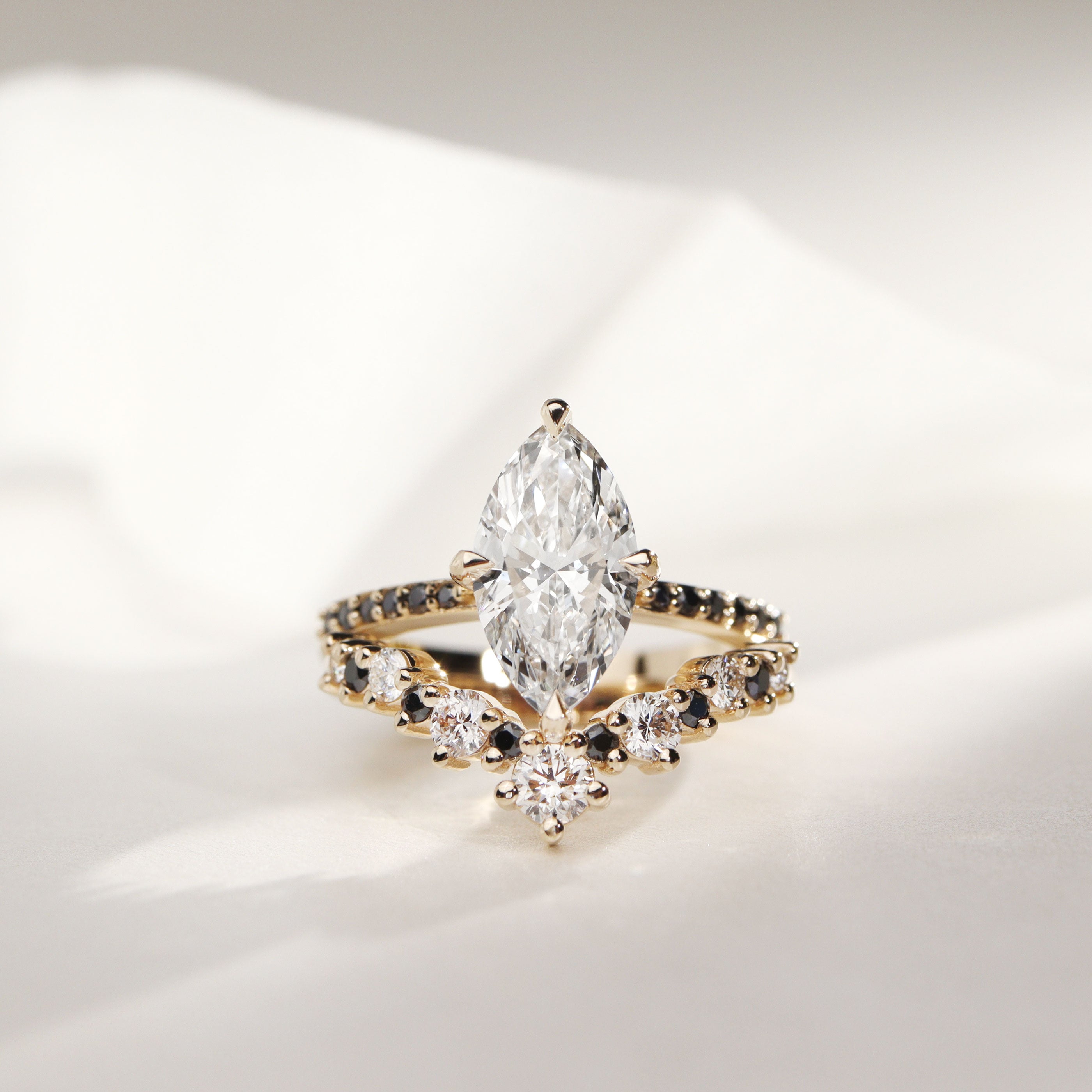 Big Cavendish V Half Eternity Band, Natural Diamond