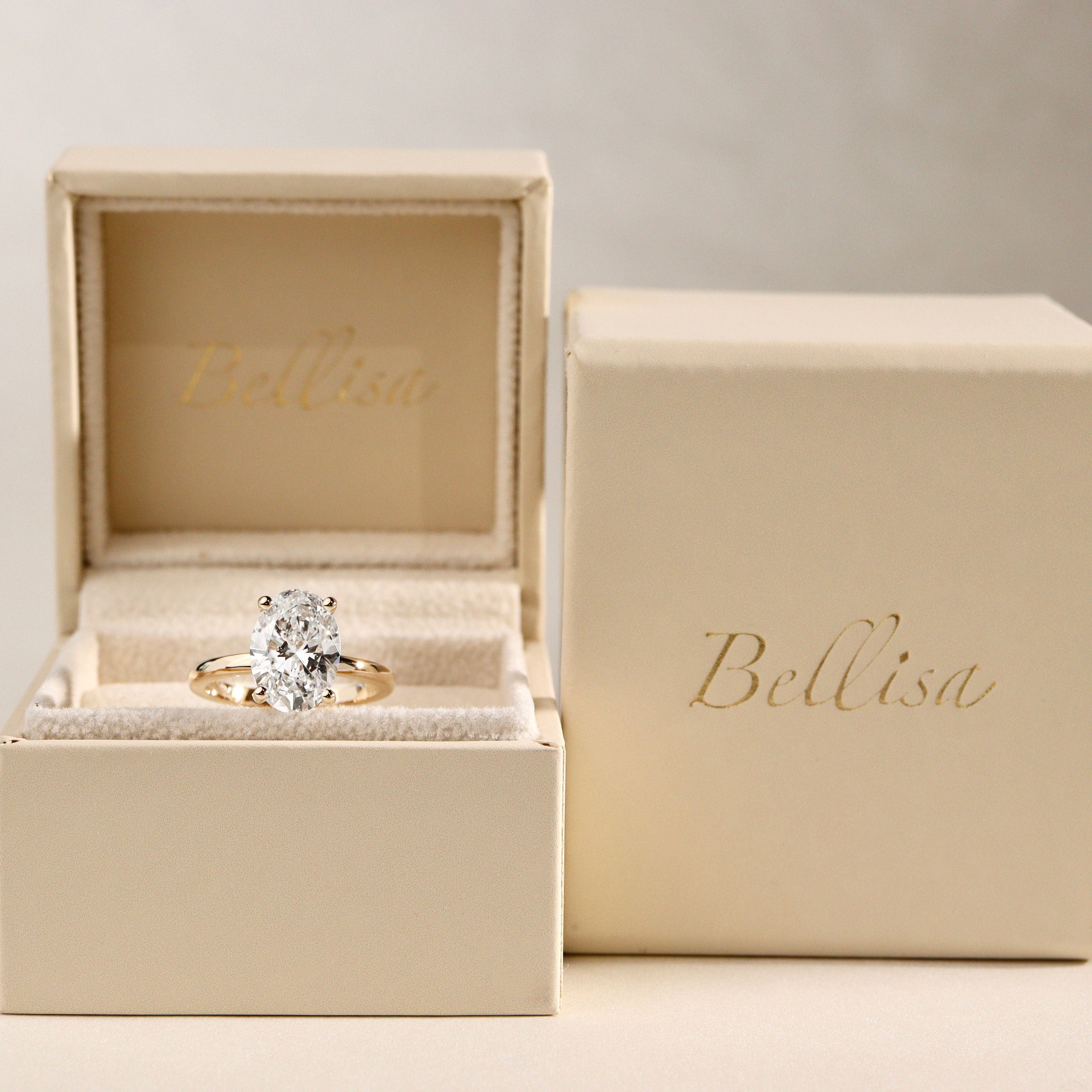 Oval Amelia Hidden Halo Engagement Ring, Pave Crown