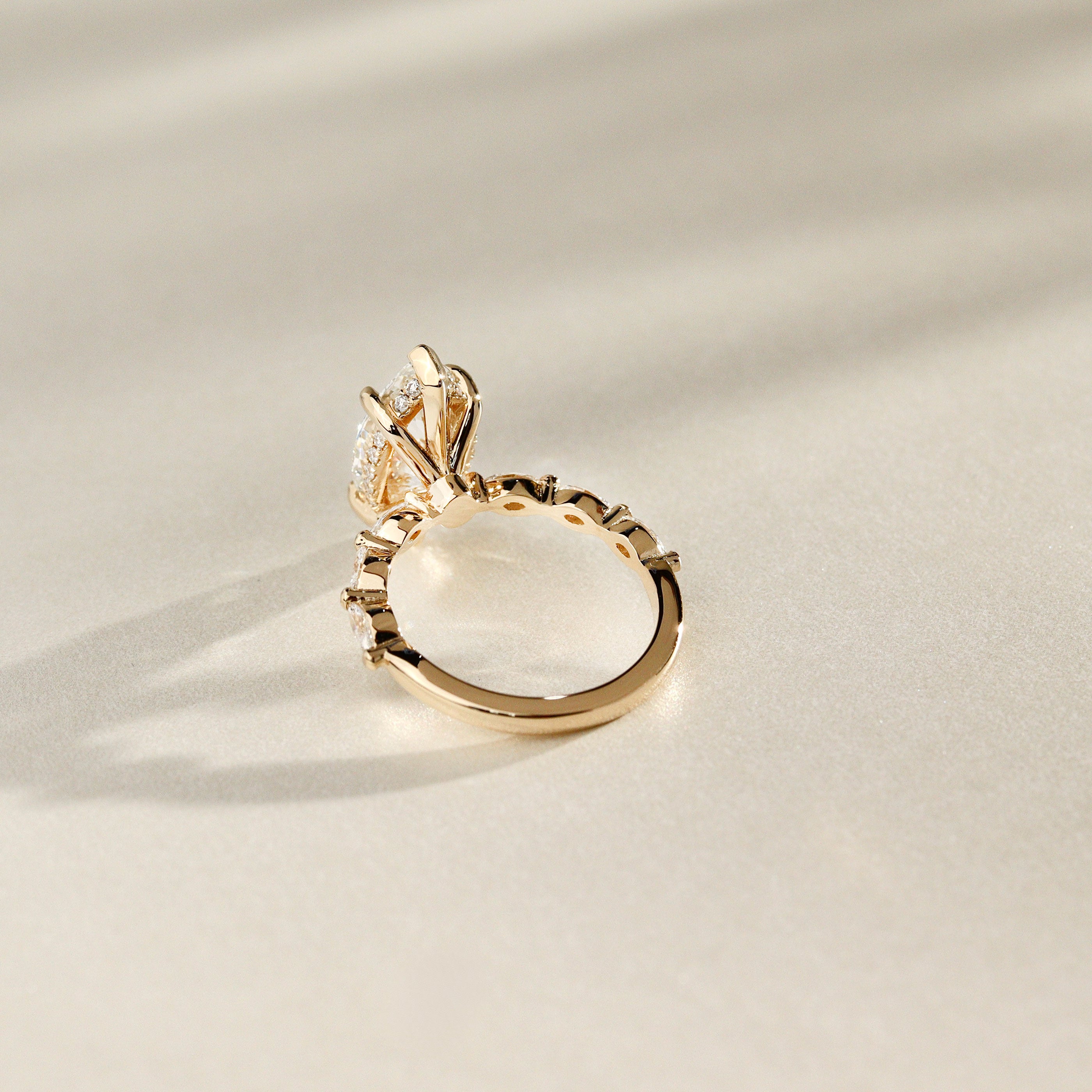 Avery Marquise Cut Hidden Halo Engagement Ring, Marquise Band