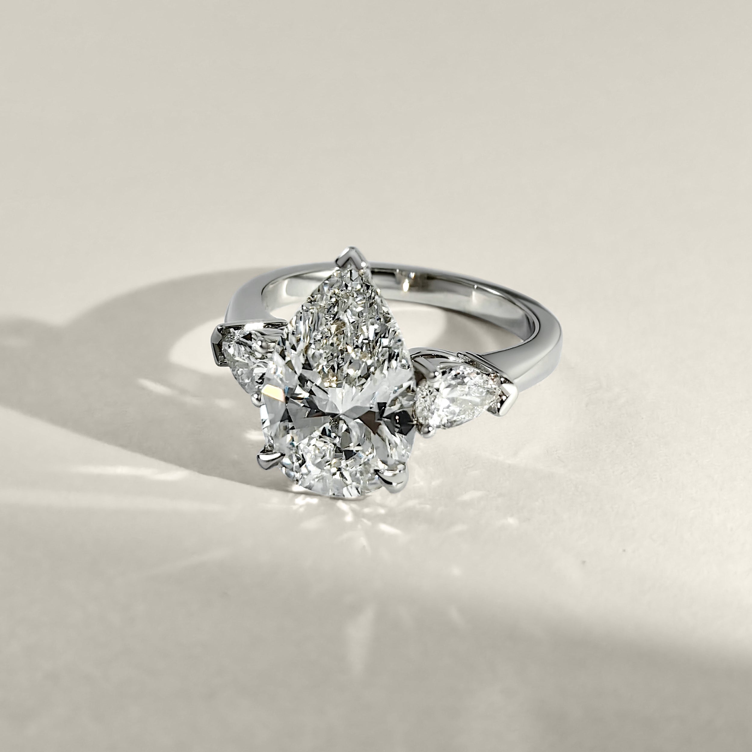 Tiana Pear Cut Three Stone Engagement Ring