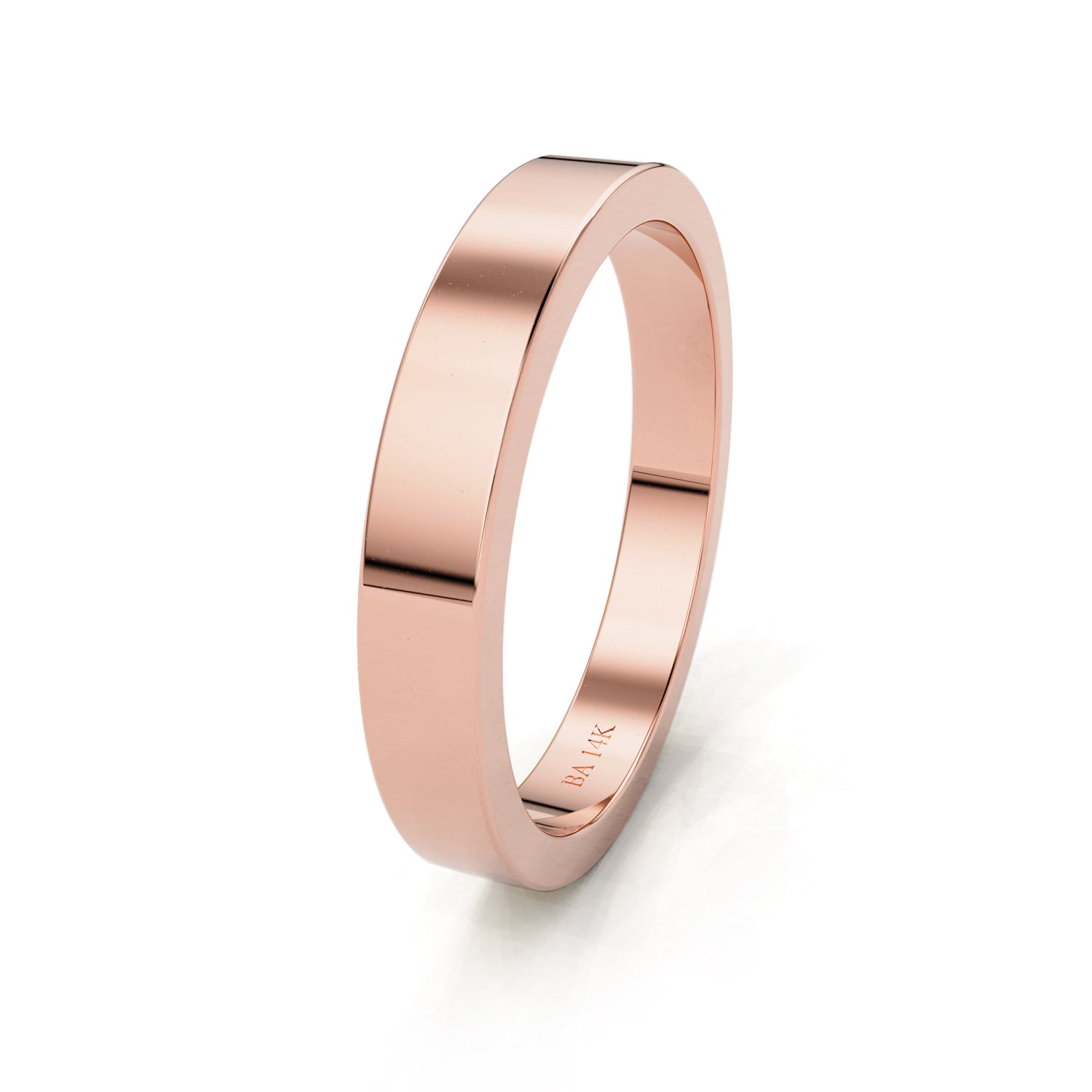 3mm Flat Forever Wedding Band, 14k Gold