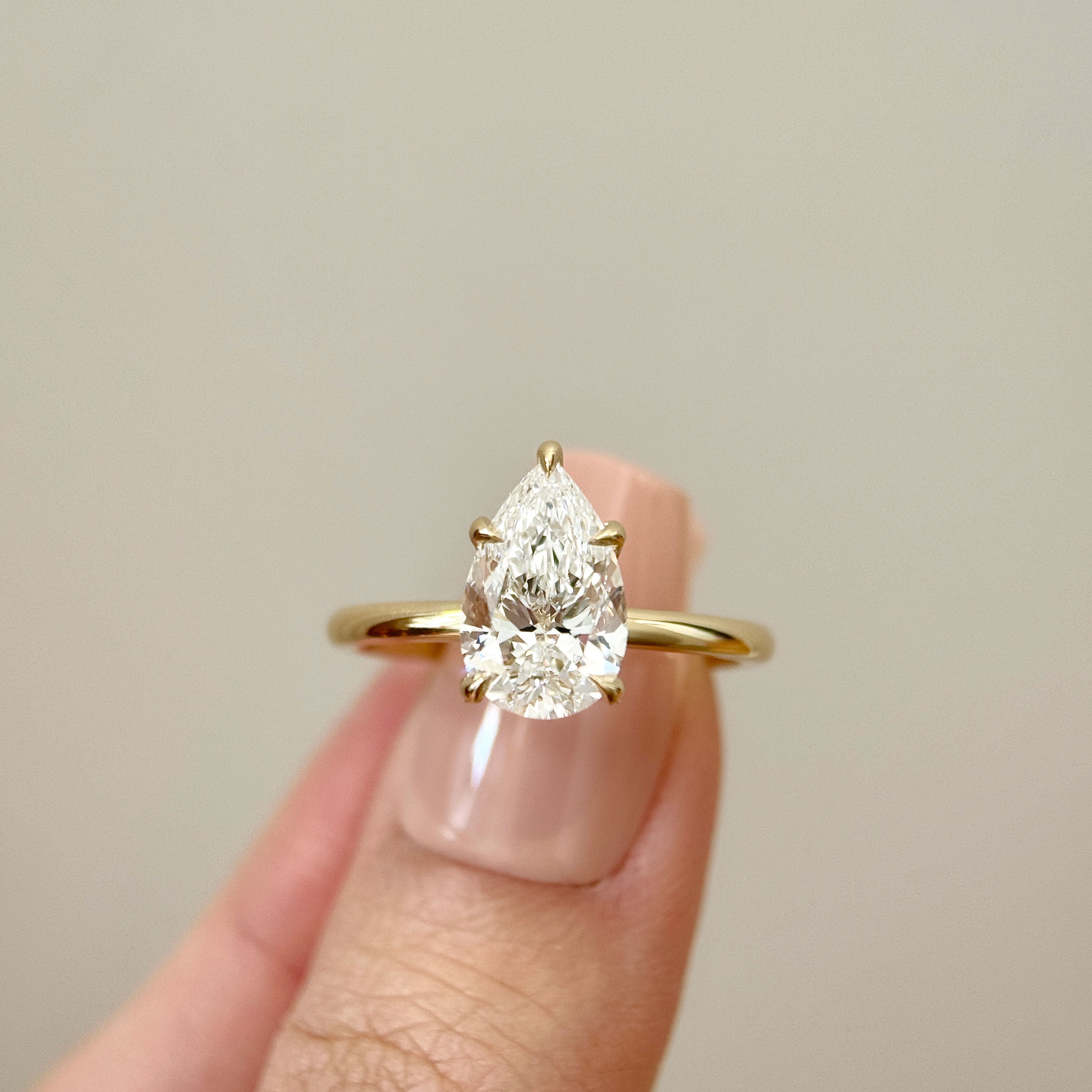 Bespoke #9184 - Custom Brooke Leaf Prong Solitaire Engagement Ring