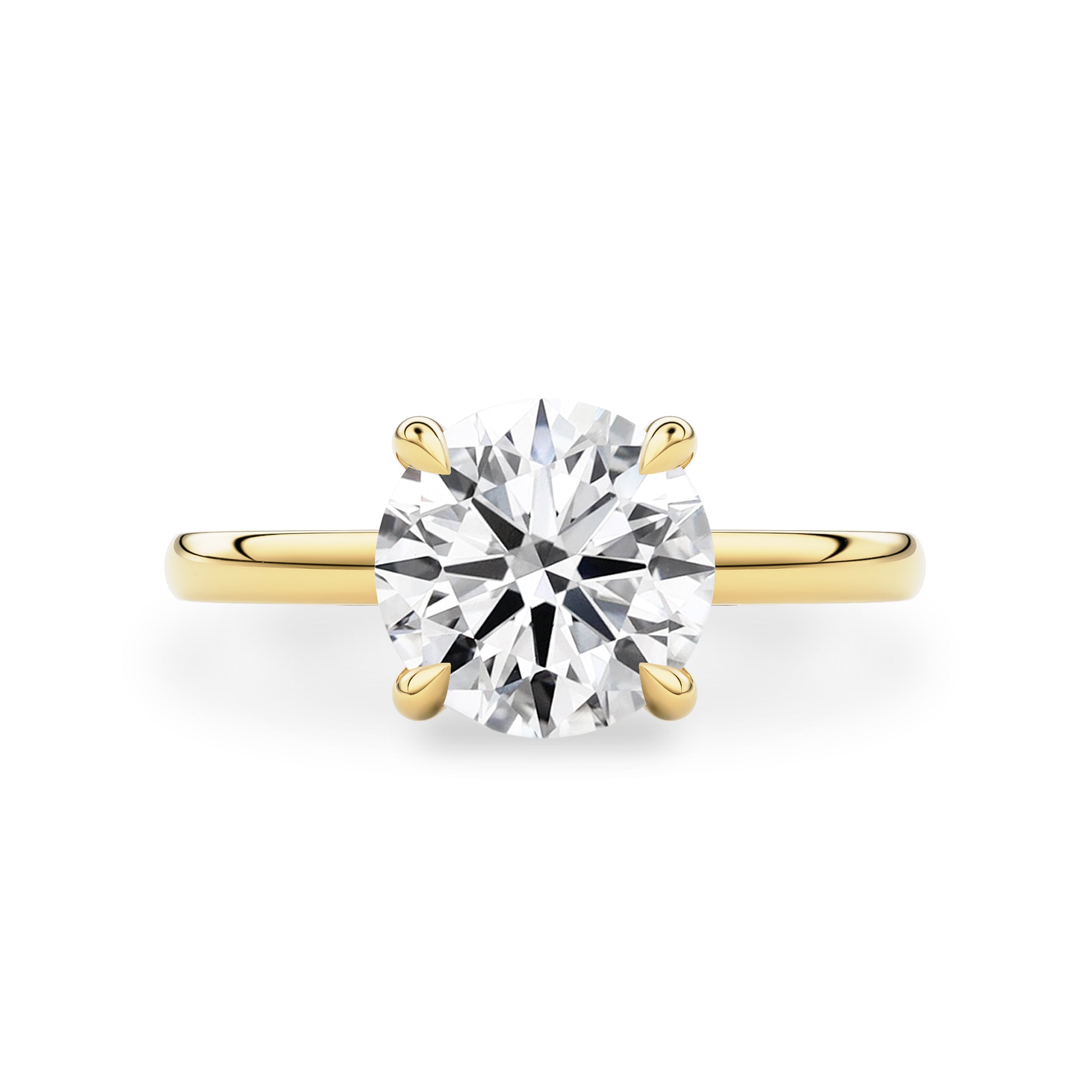 The Petal Hidden Halo Round Engagement Ring, Four Prongs