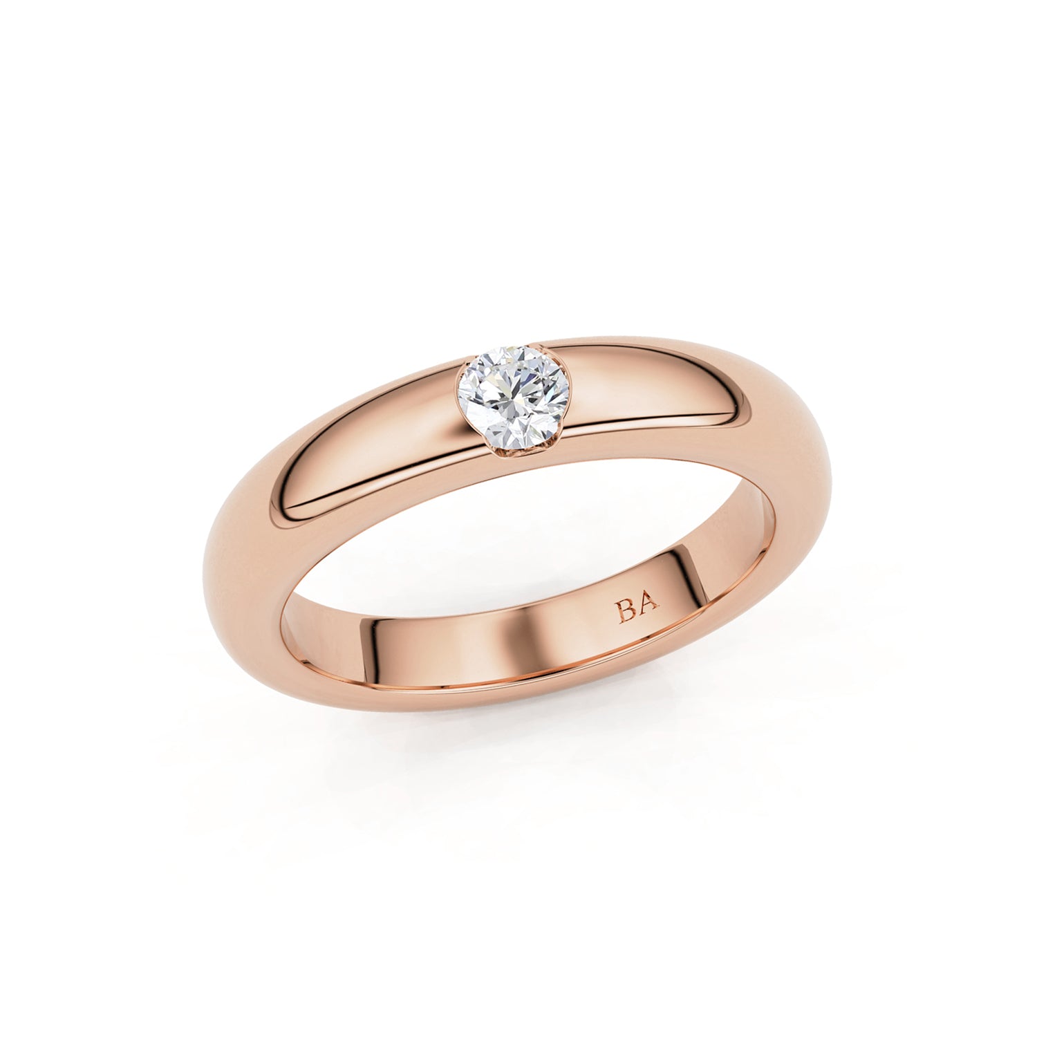 4mm Flush Set Forever Wedding Band, 14k Gold