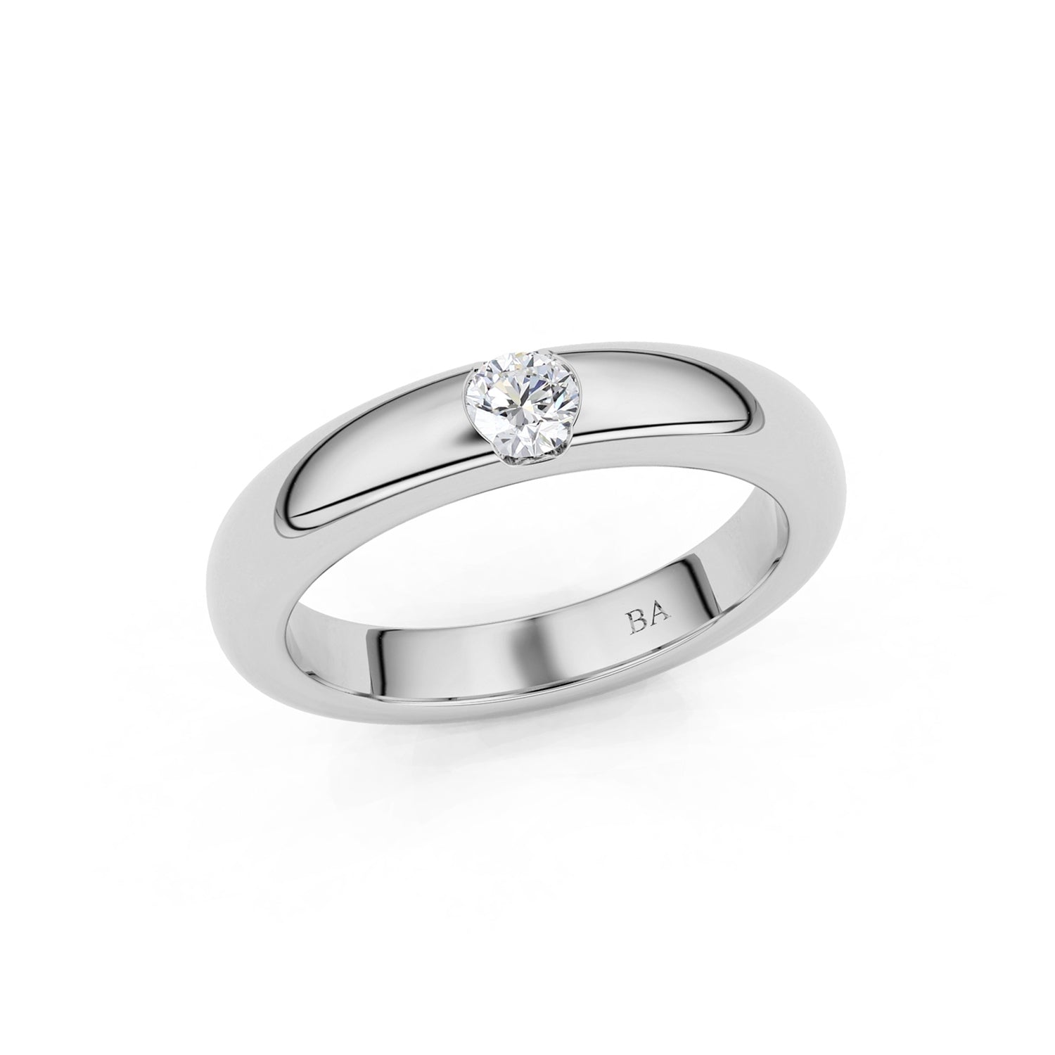 4mm Flush Set Forever Wedding Band, 14k Gold