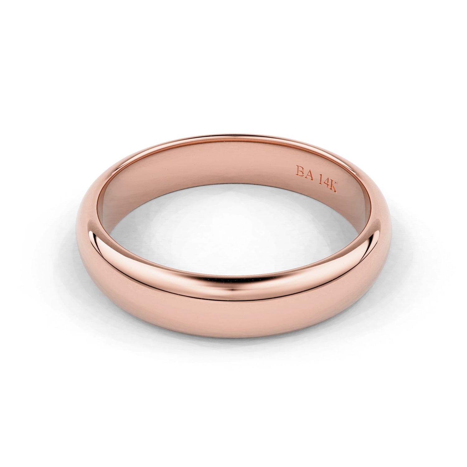 4mm Half Round Forever Wedding Band, 14k Gold