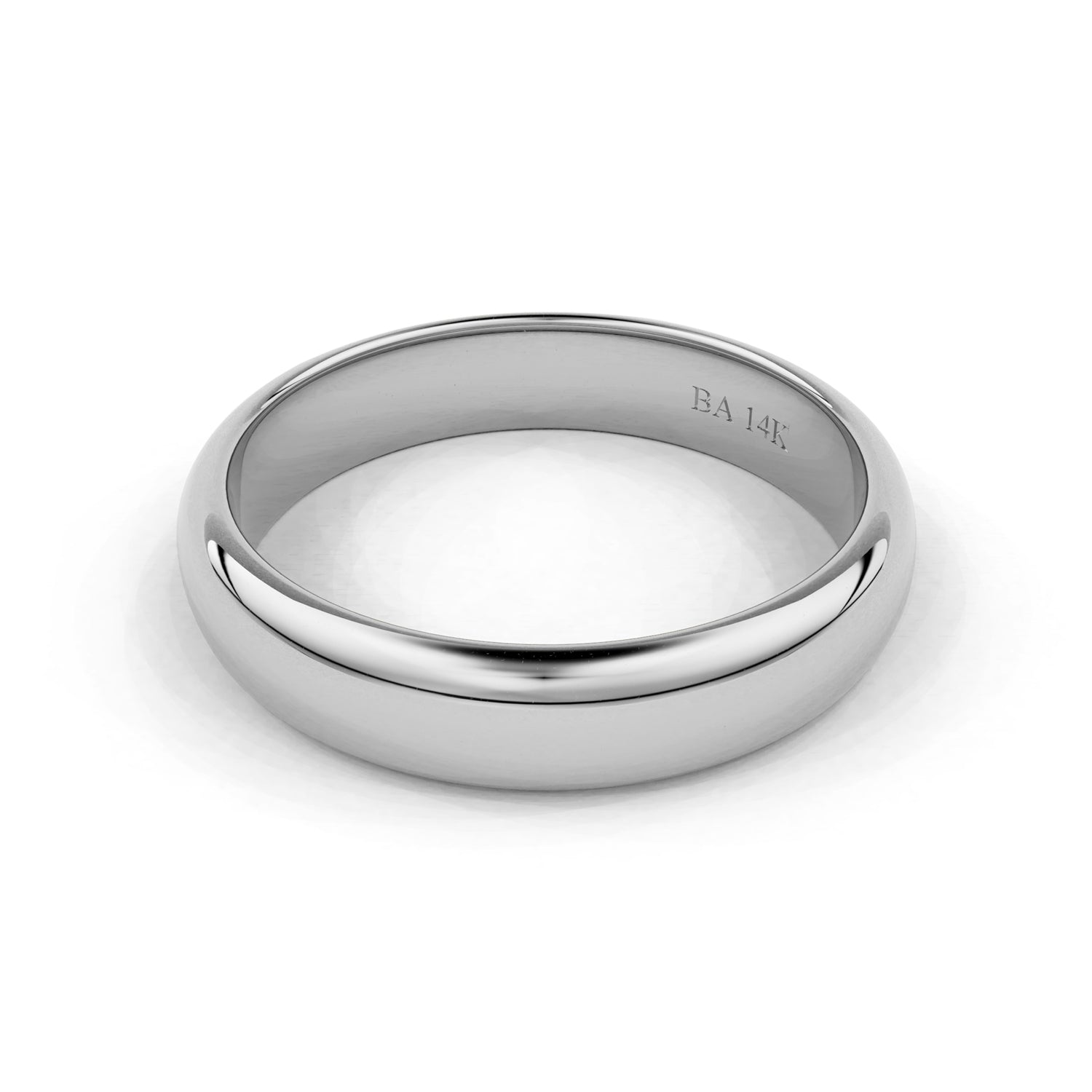 4mm Half Round Forever Wedding Band, 14k Gold