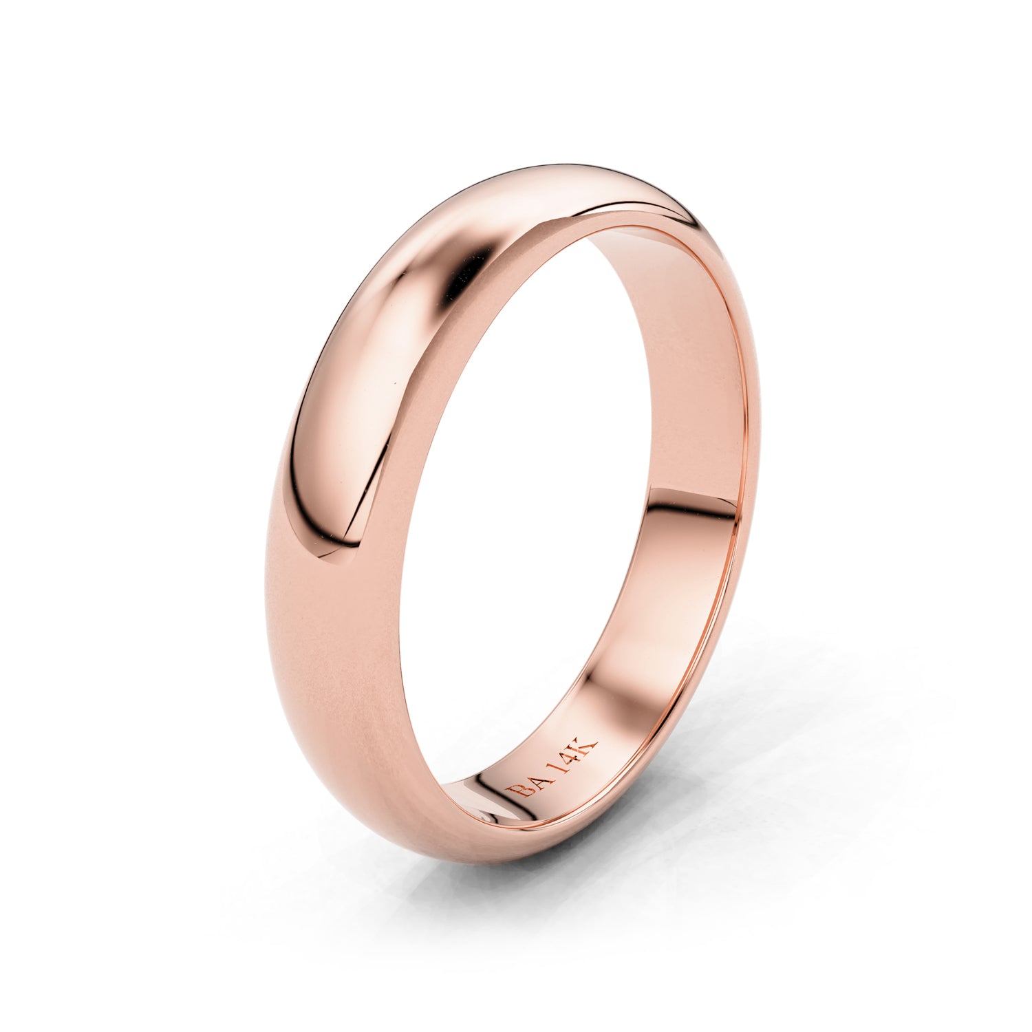 4mm Half Round Forever Wedding Band, 14k Gold