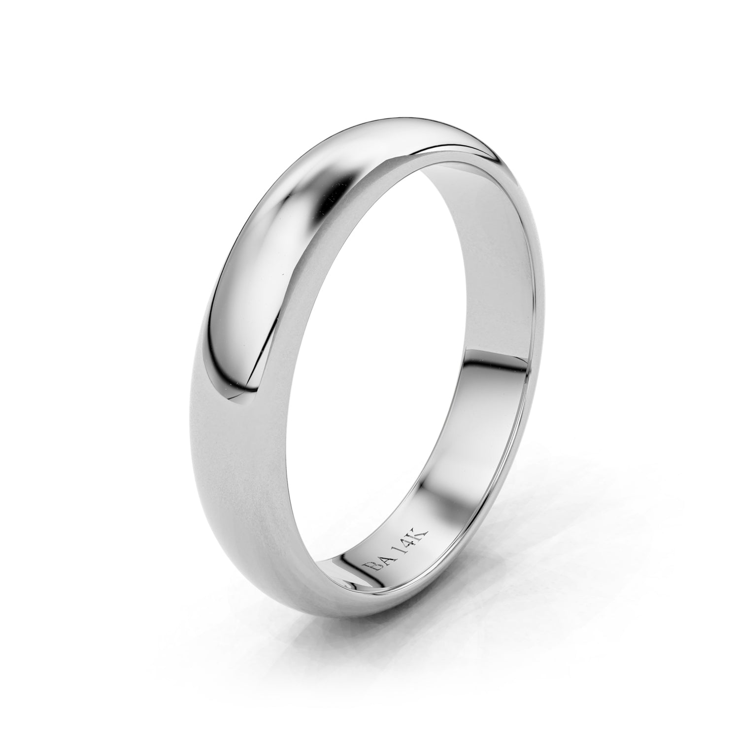 4mm Half Round Forever Wedding Band, 14k Gold