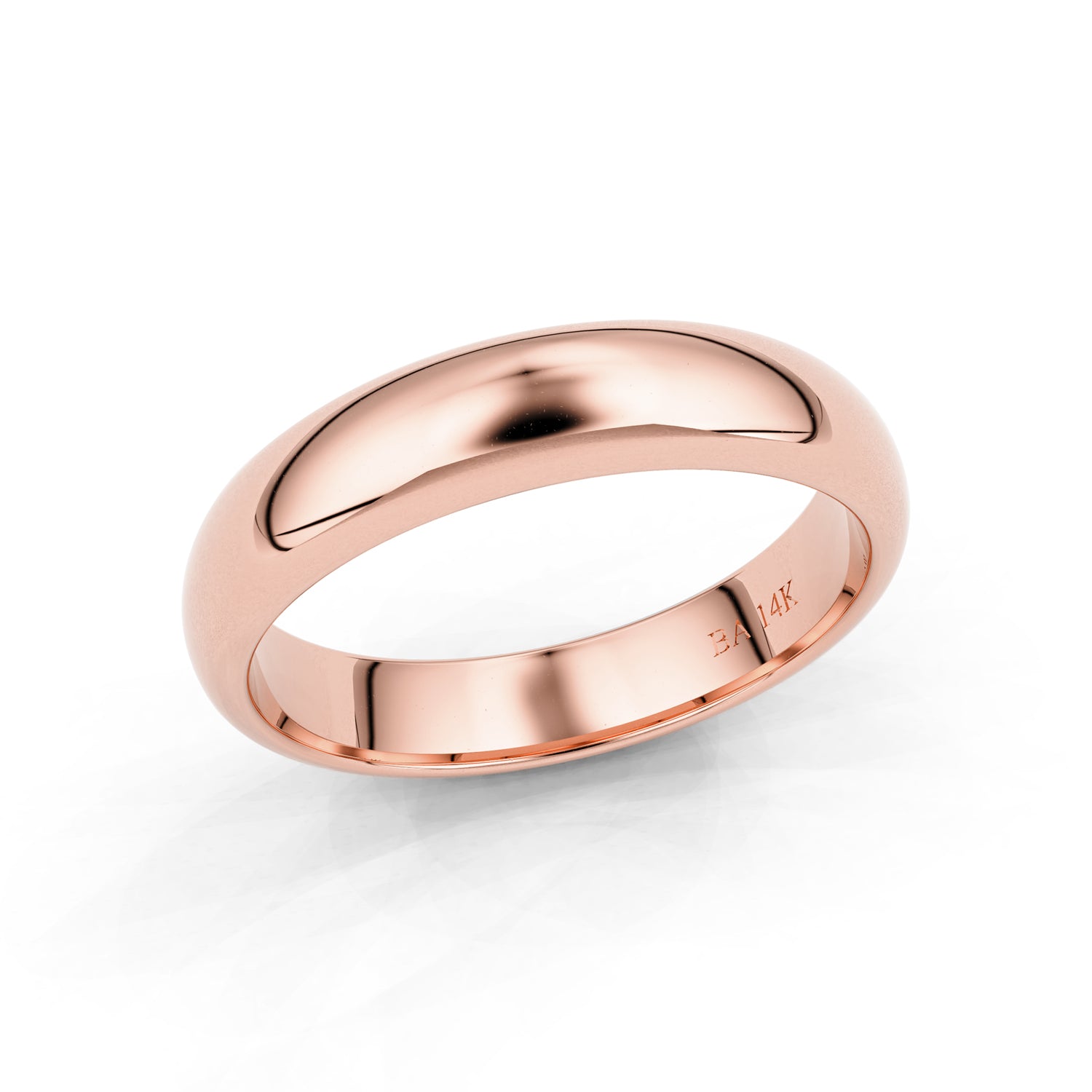 4mm Half Round Forever Wedding Band, 14k Gold