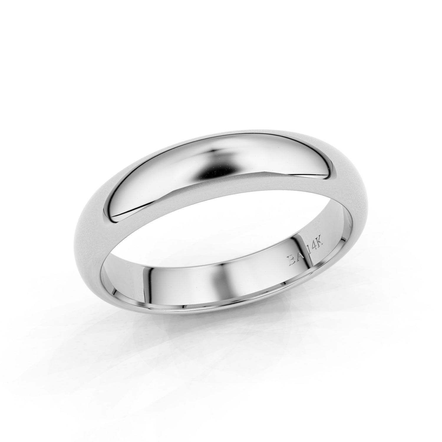4mm Half Round Forever Wedding Band, 14k Gold