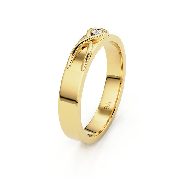 4mm Infinity Half Bezel Set Forever Wedding Band, 14k Gold