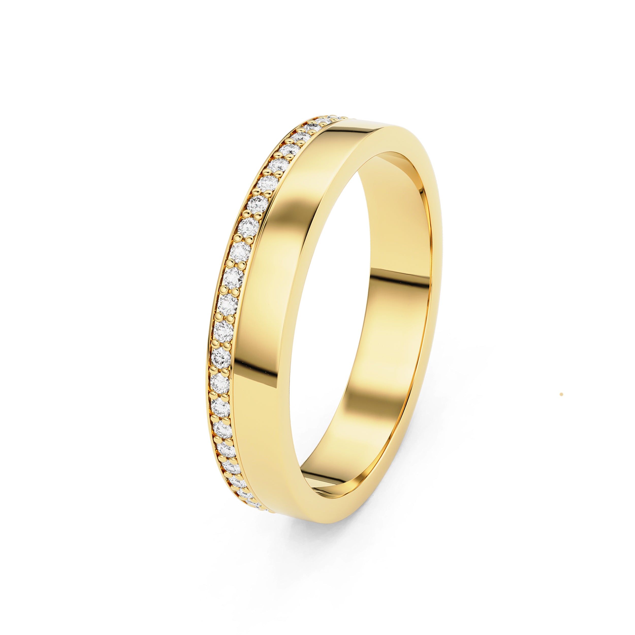 4mm Full Circle Pavé Set Forever Wedding Band, 14k Gold