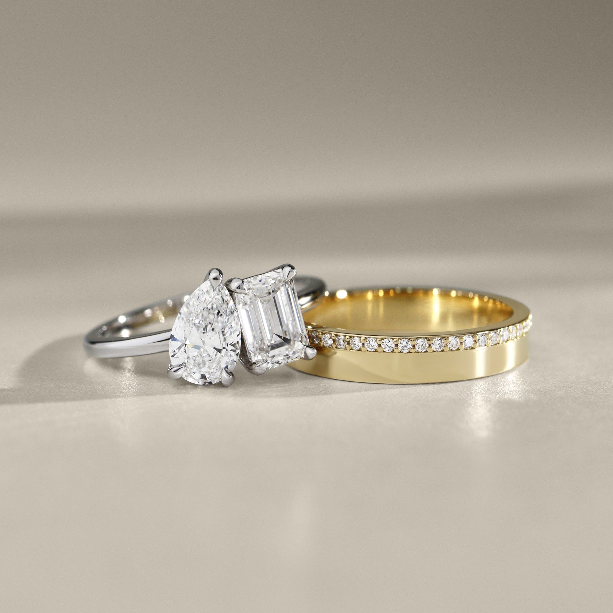 4mm Full Circle Pavé Set Forever Wedding Band, 14k Gold