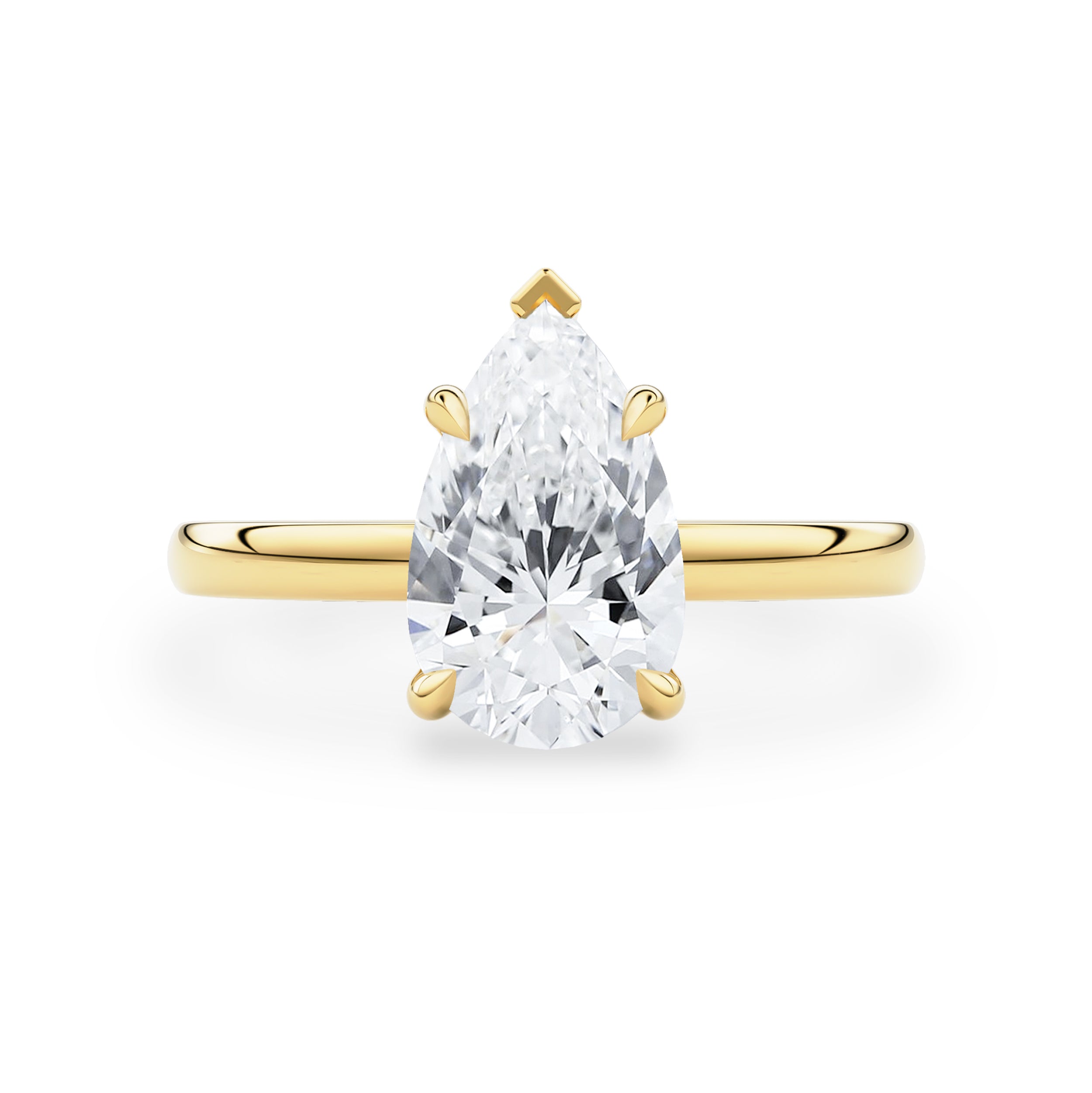 Chloe Pear Hidden Halo Solitaire Engagement Ring, Moissanite/Lab Grown Diamond