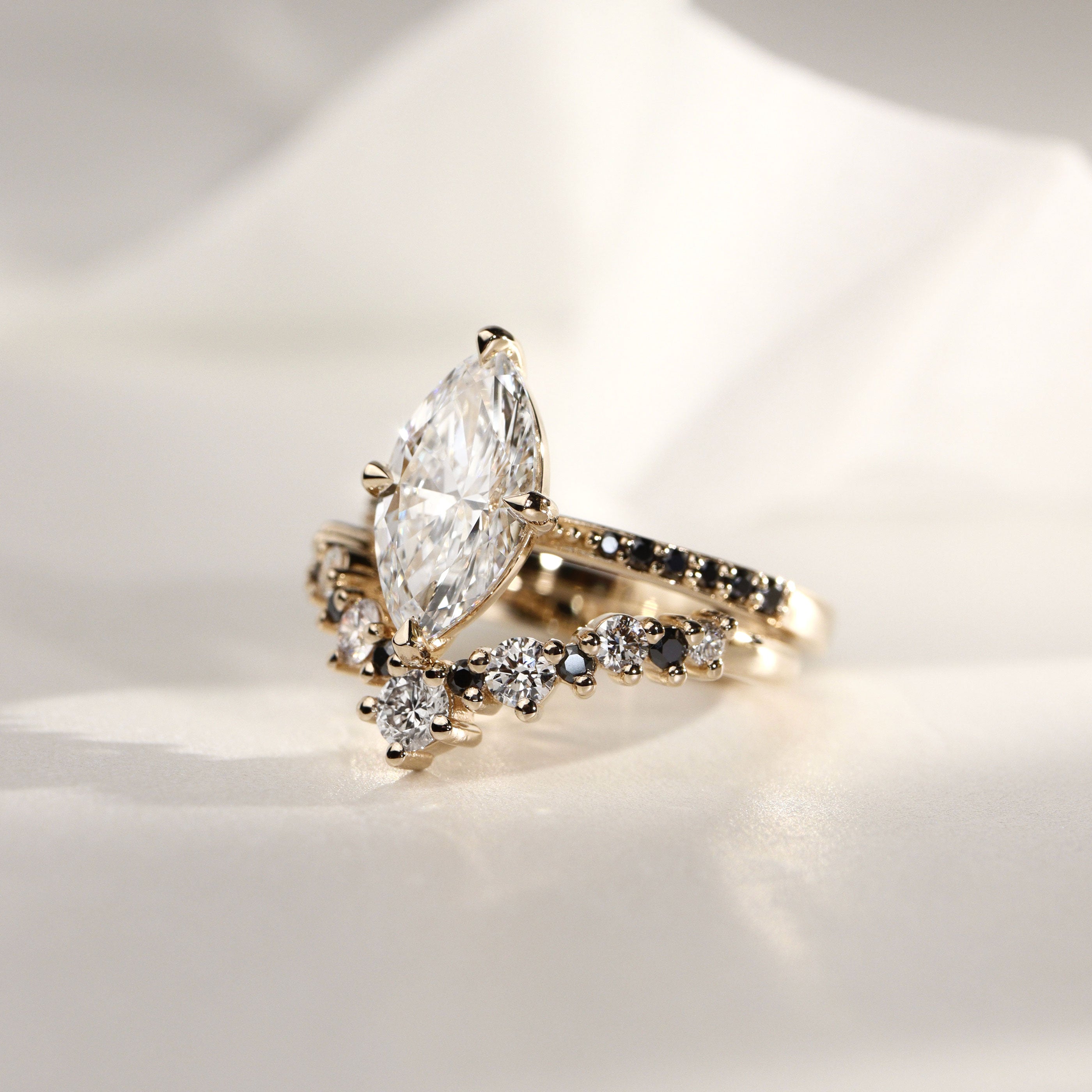 Big Cavendish V Half Eternity Band, Natural Diamond