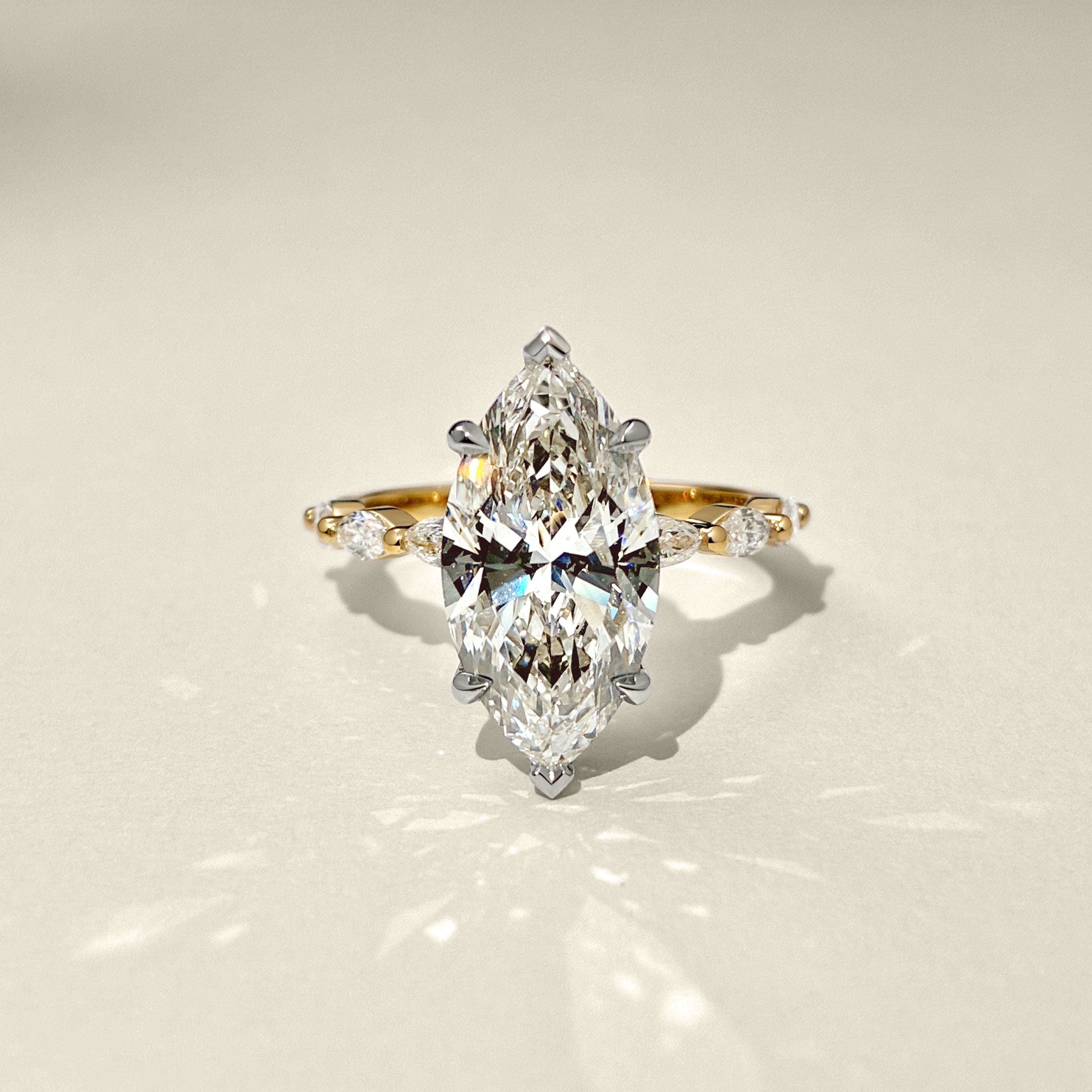 Avery Marquise Cut Hidden Halo Engagement Ring, Marquise Band