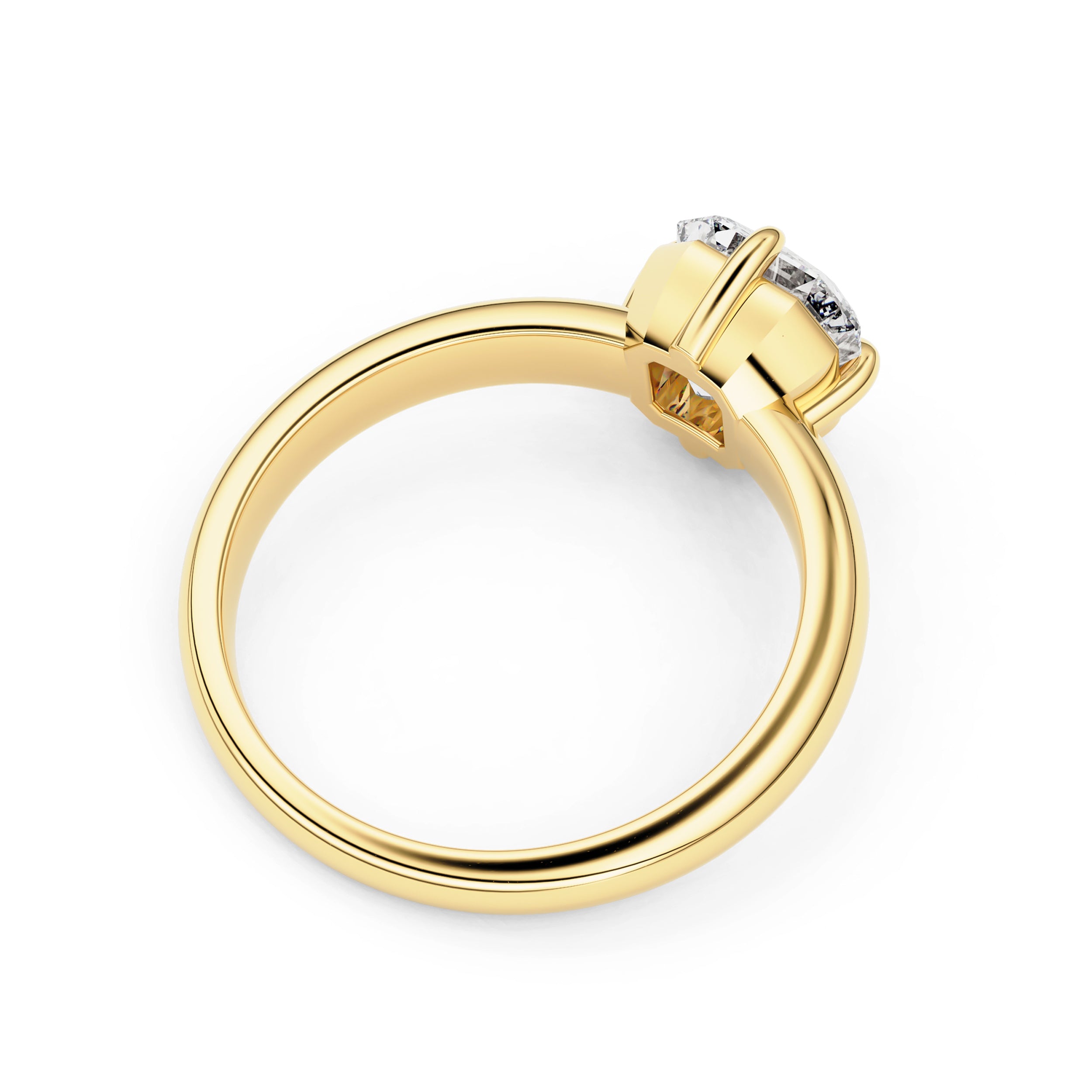 Eleanor Asscher Cut Moissanite Solitaire Engagement Ring