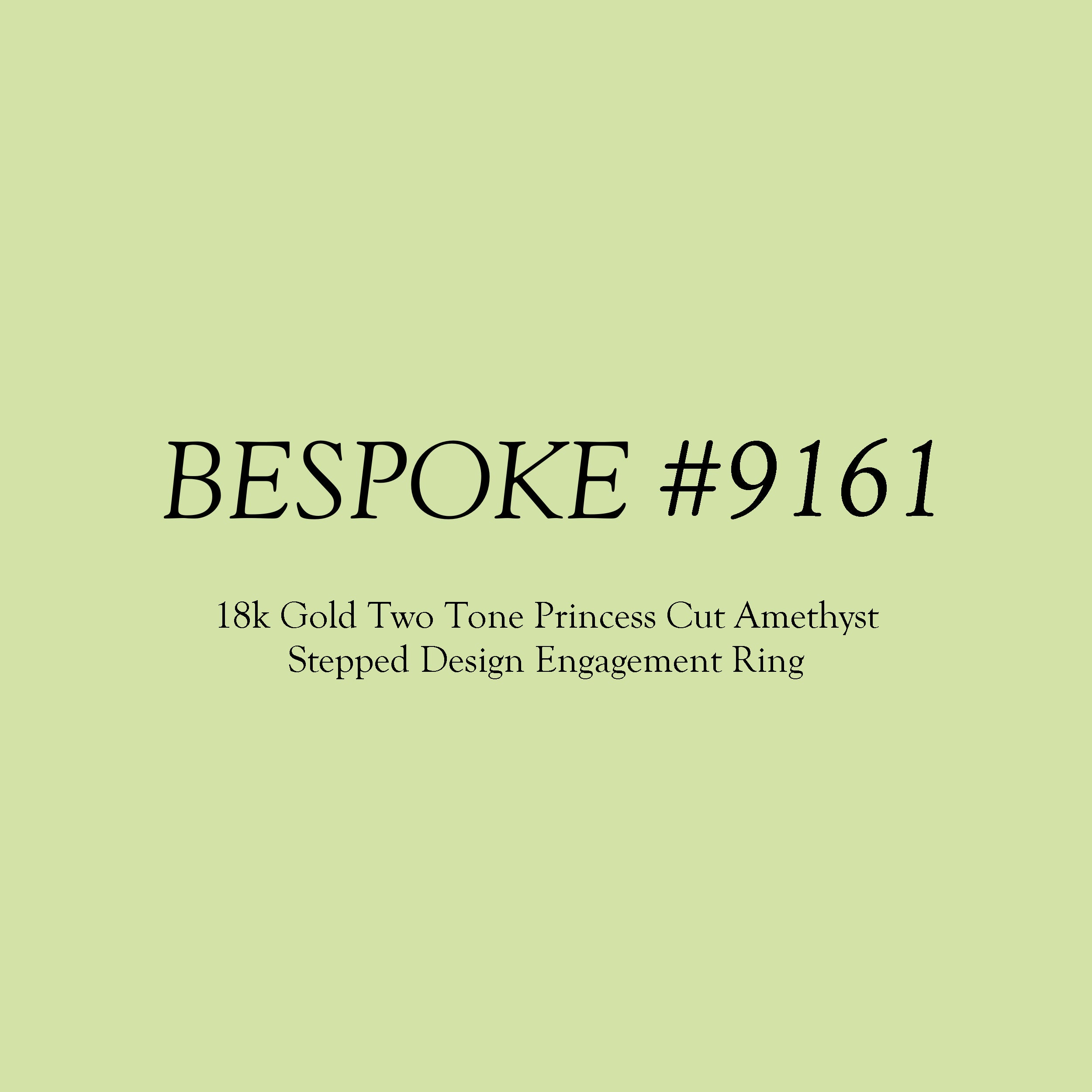 Bespoke #9161 - Two Tone Princess Cut Amethyst Stepped Design Engagement Ring