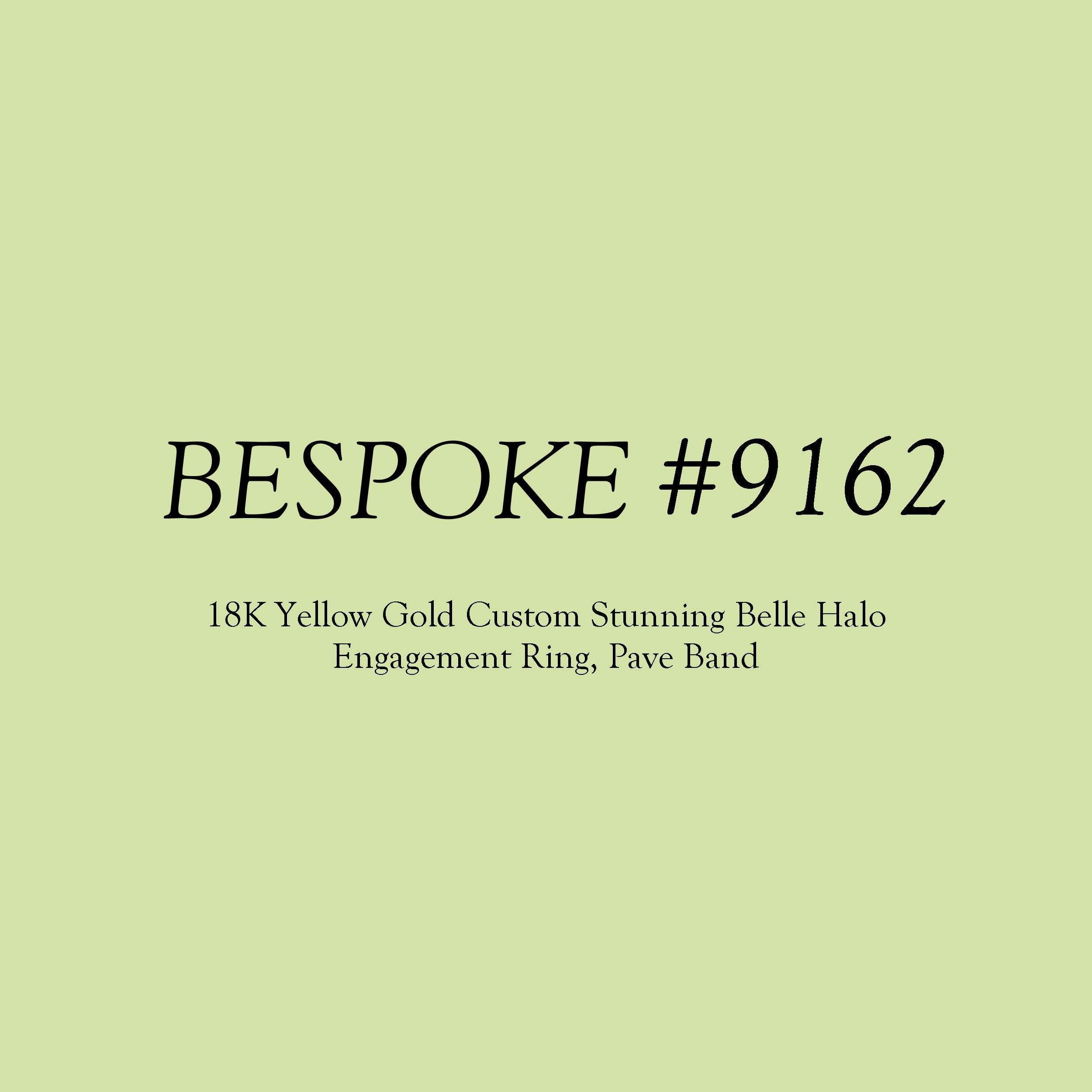 Bespoke #9162 - Custom Stunning Belle Halo Engagement Ring, Pave Band
