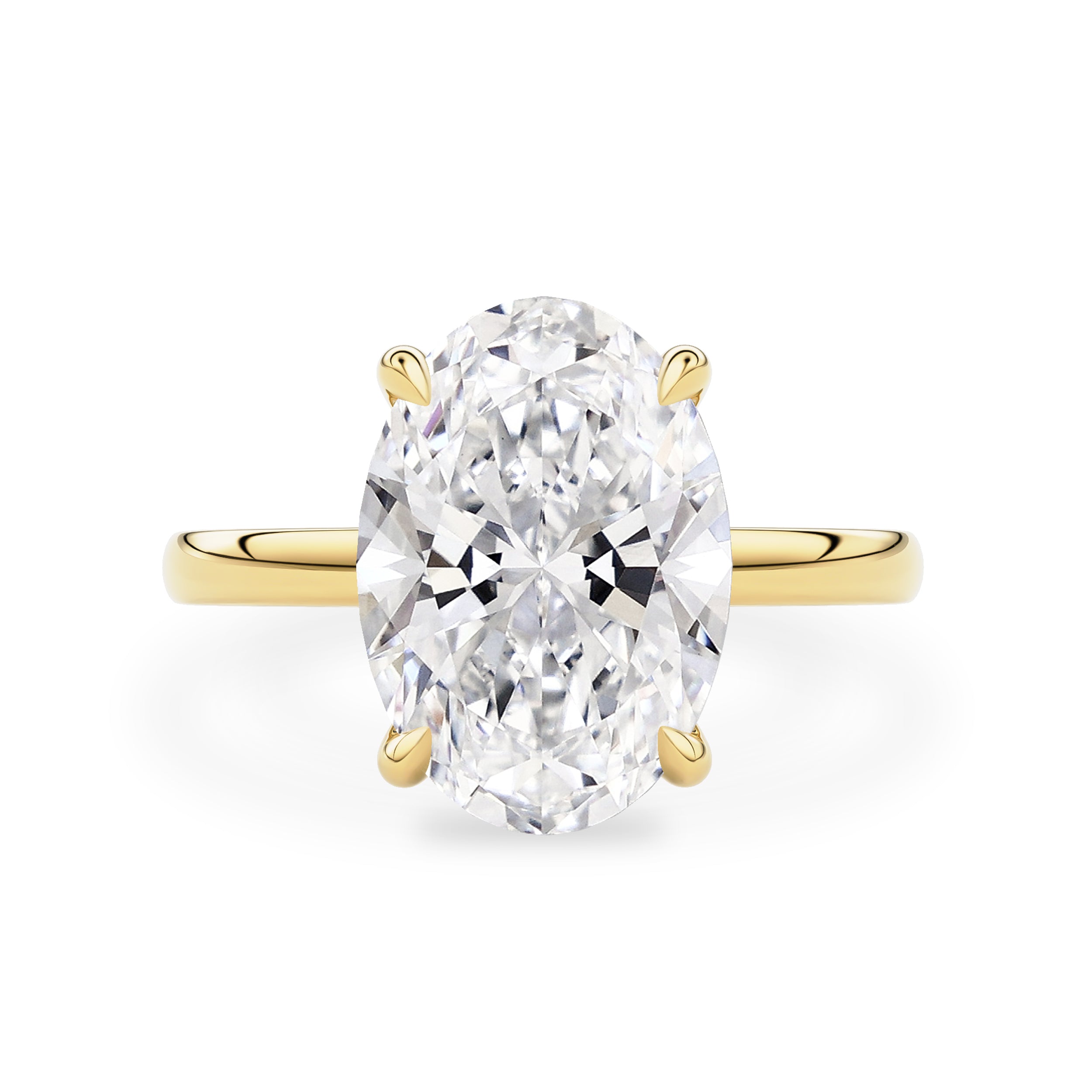 Calista Oval Cut Solitaire Engagement Ring, Moissanite/Lab Grown Diamond