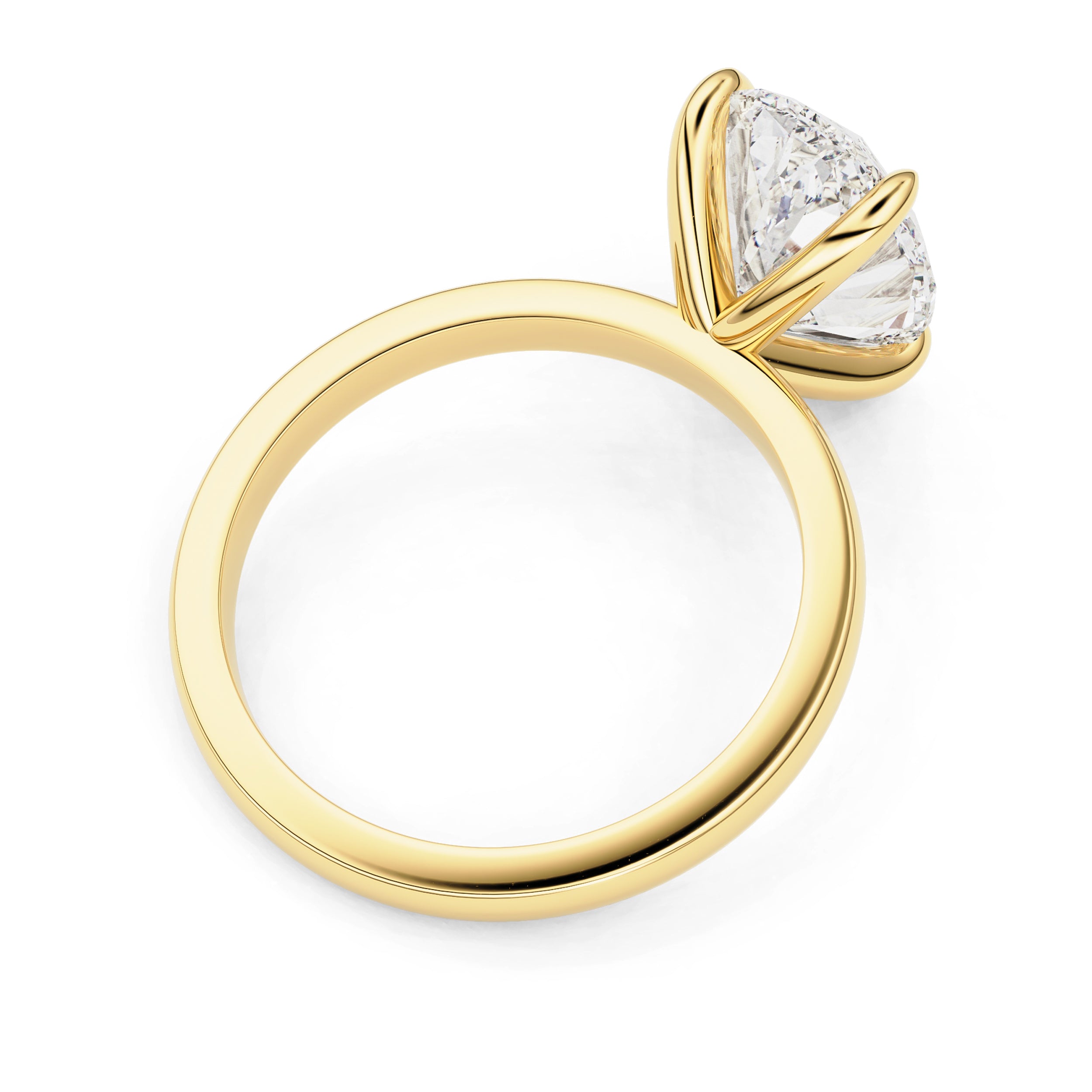 Calista Oval Cut Solitaire Engagement Ring, Moissanite/Lab Grown Diamond