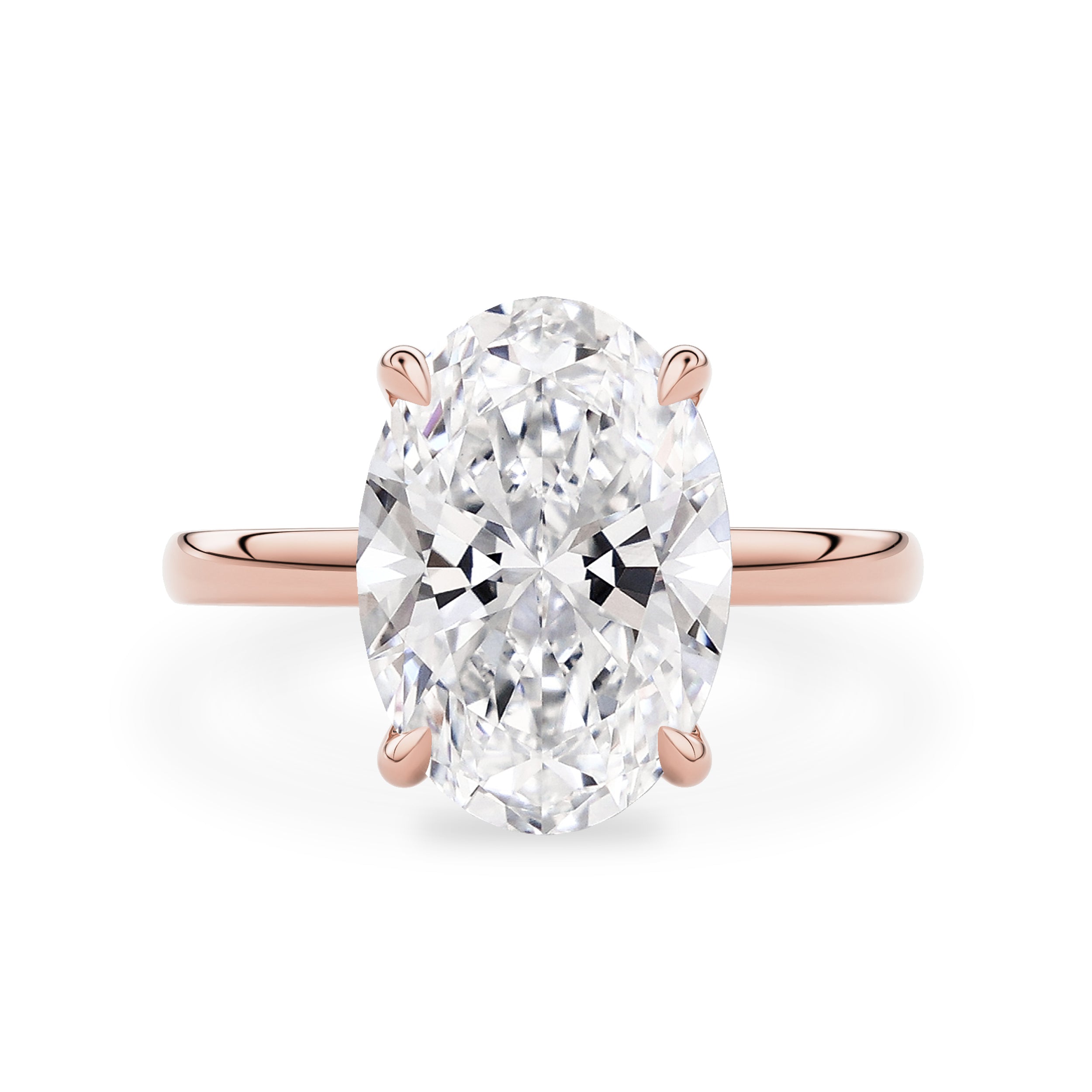 Calista Oval Cut Solitaire Engagement Ring, Moissanite/Lab Grown Diamond