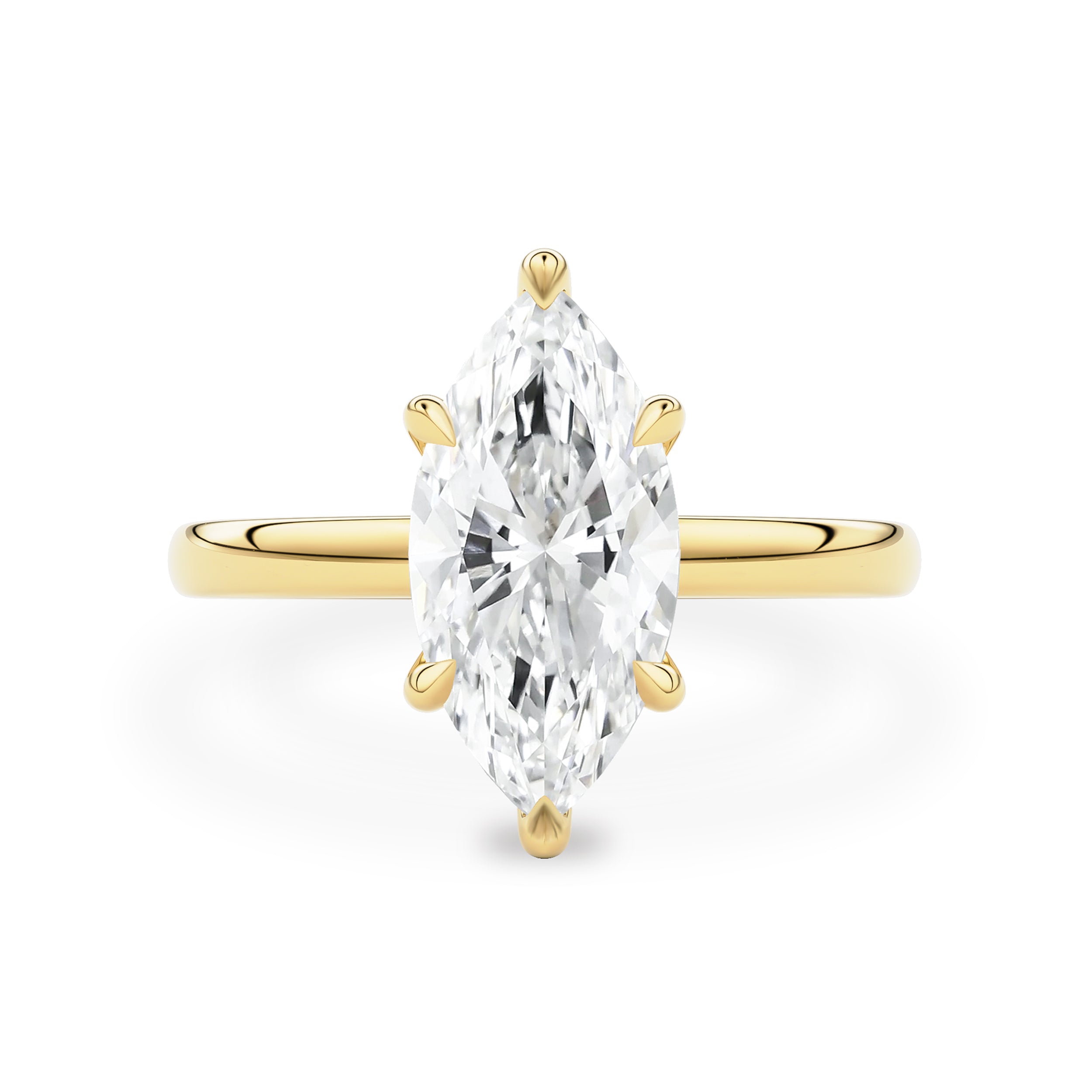 Calista Marquise Cut Solitaire Engagement Ring, Moissanite/Lab Grown Diamond