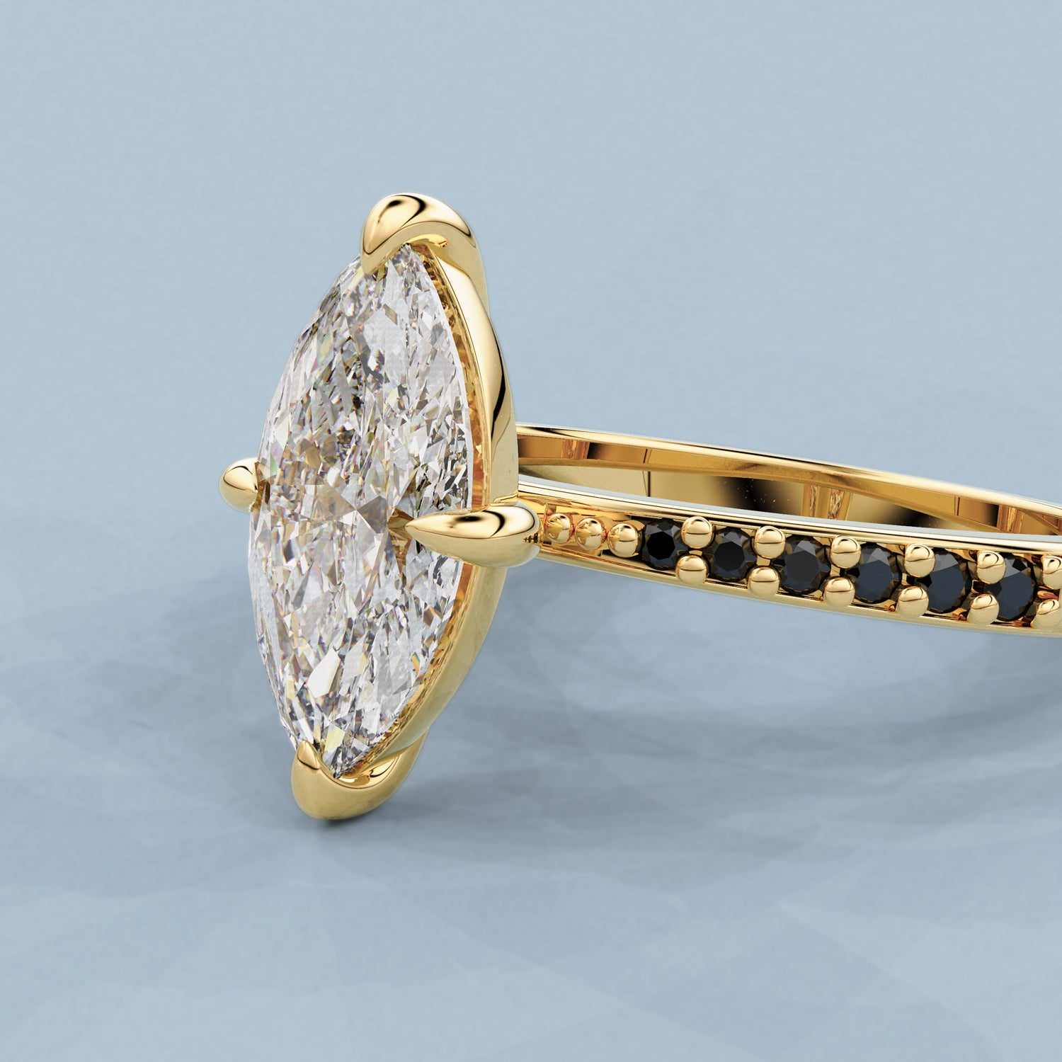 Beloved Marquise Cut Engagement Ring, Compass Oriented Prongs