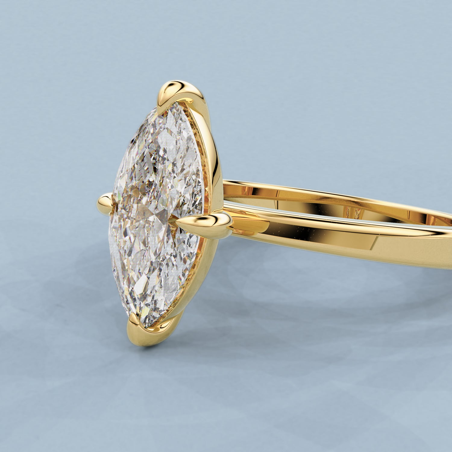 Beloved Marquise Cut Engagement Ring, Compass Oriented Prongs