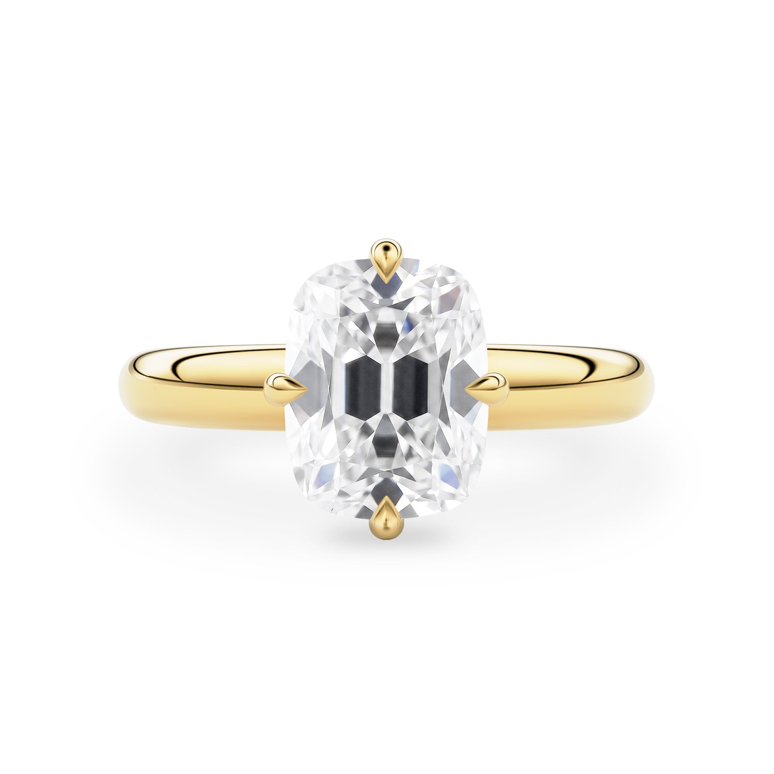 Eleanor Old Mine Elongated Cushion Moissanite Solitaire Engagement Ring