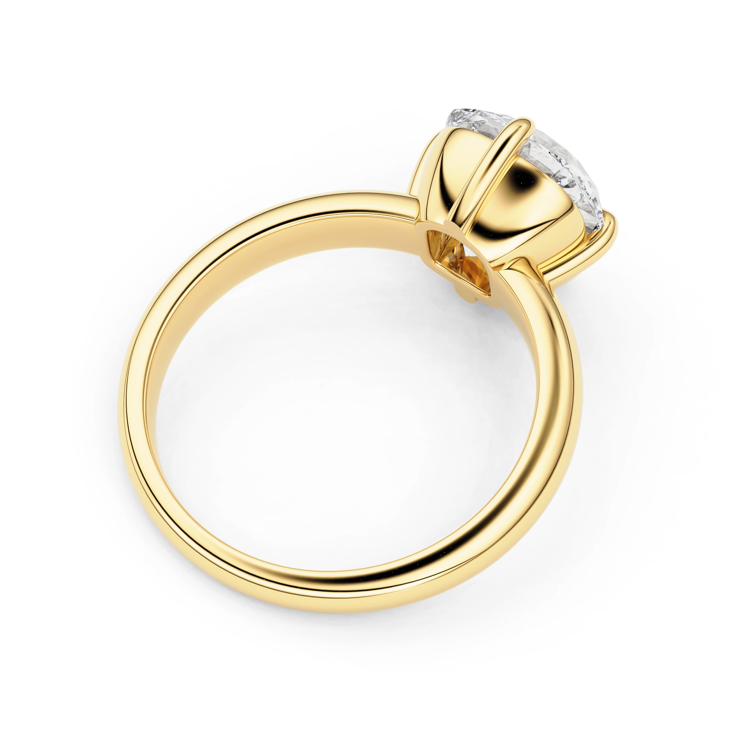 Eleanor Old Mine Cushion Moissanite Solitaire Engagement Ring