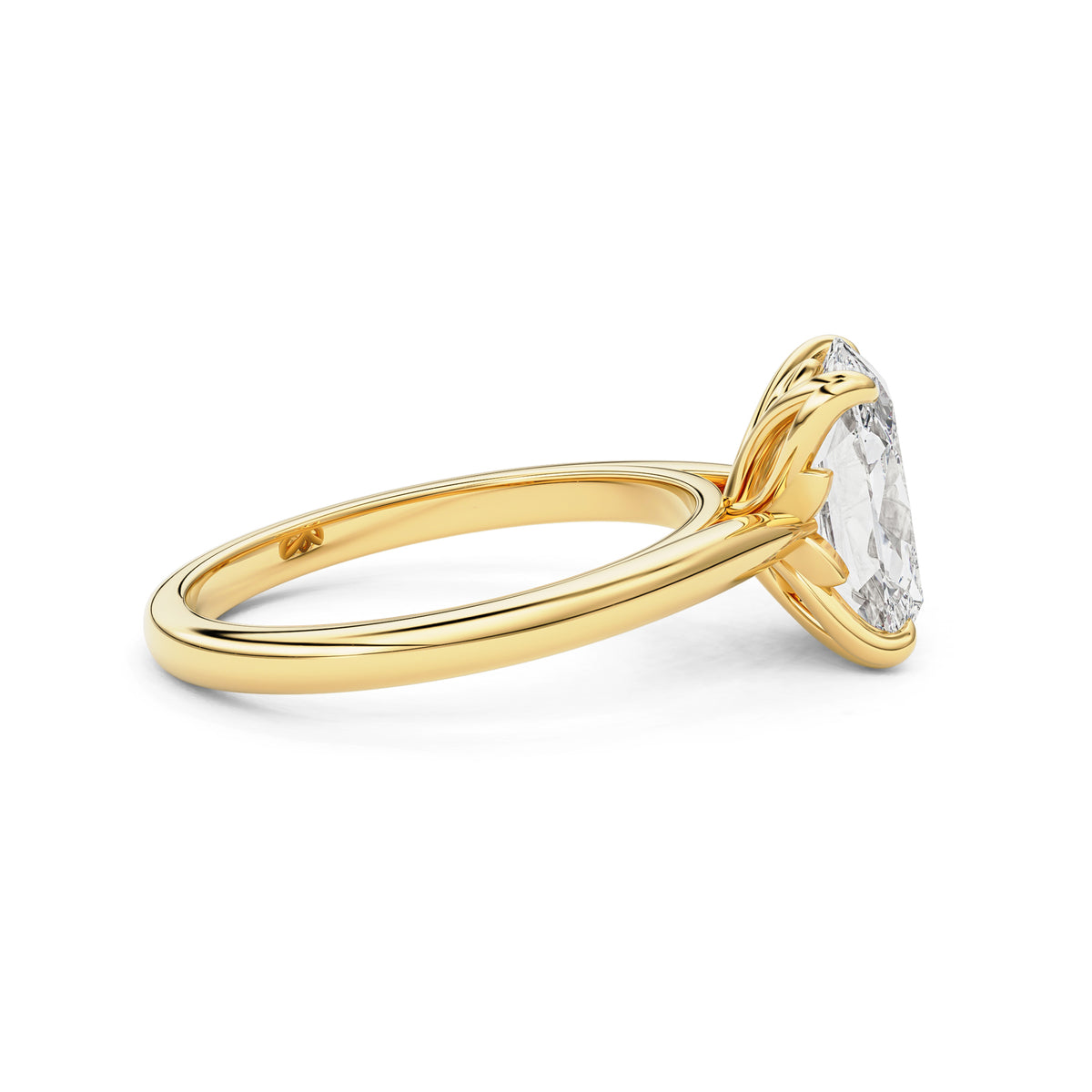 Elara Elongated Cushion Petal Prong Cathedral Engagement Ring