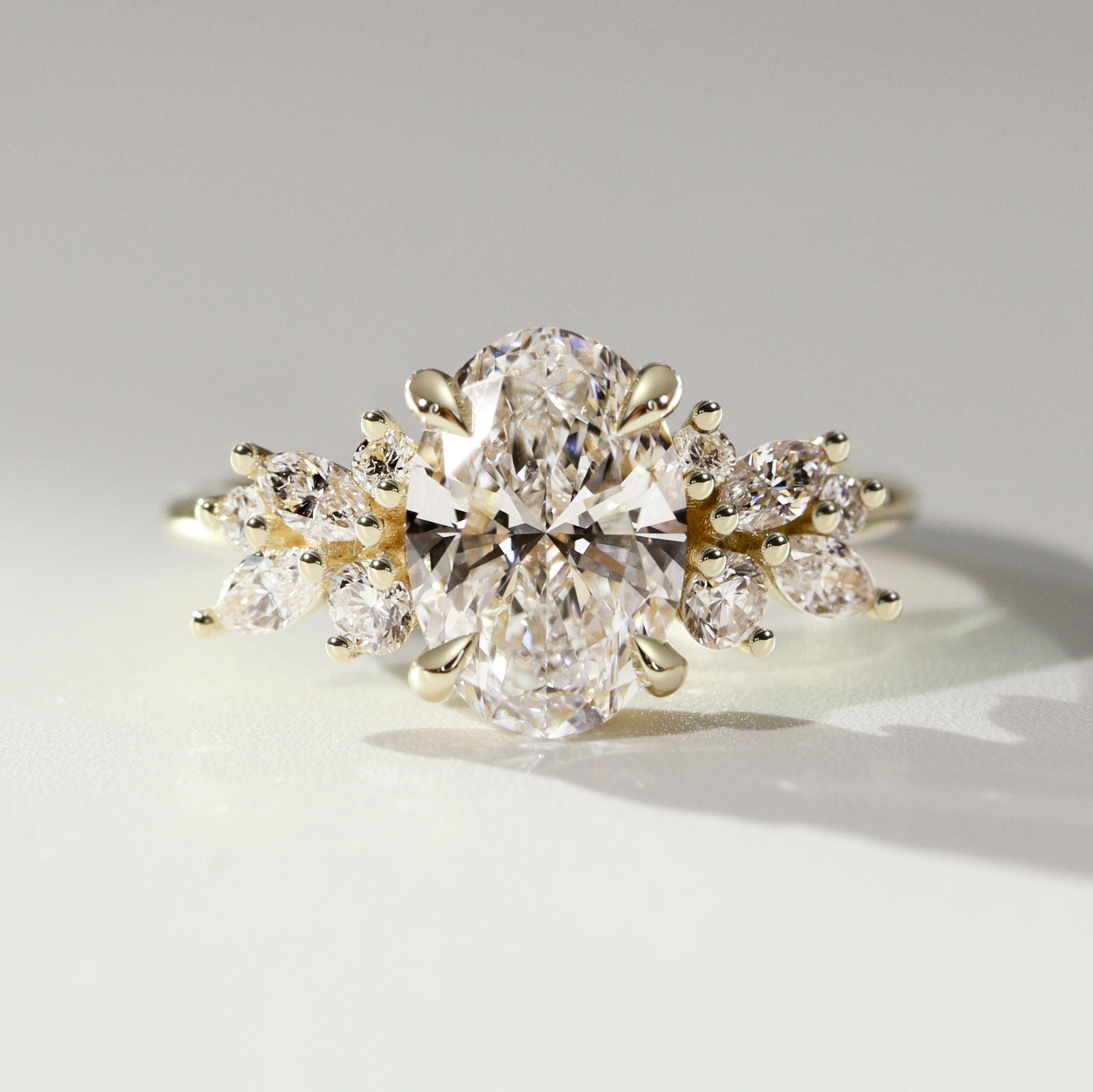 Oval Anna's Dream Engagement Ring, Oval Brilliant With Marquise