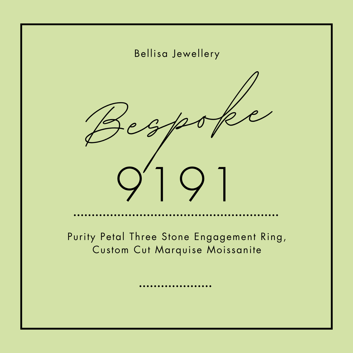 Bespoke #9191 - Purity Petal Three Stone Engagement Ring, Cyan Green Marquise Moissanite