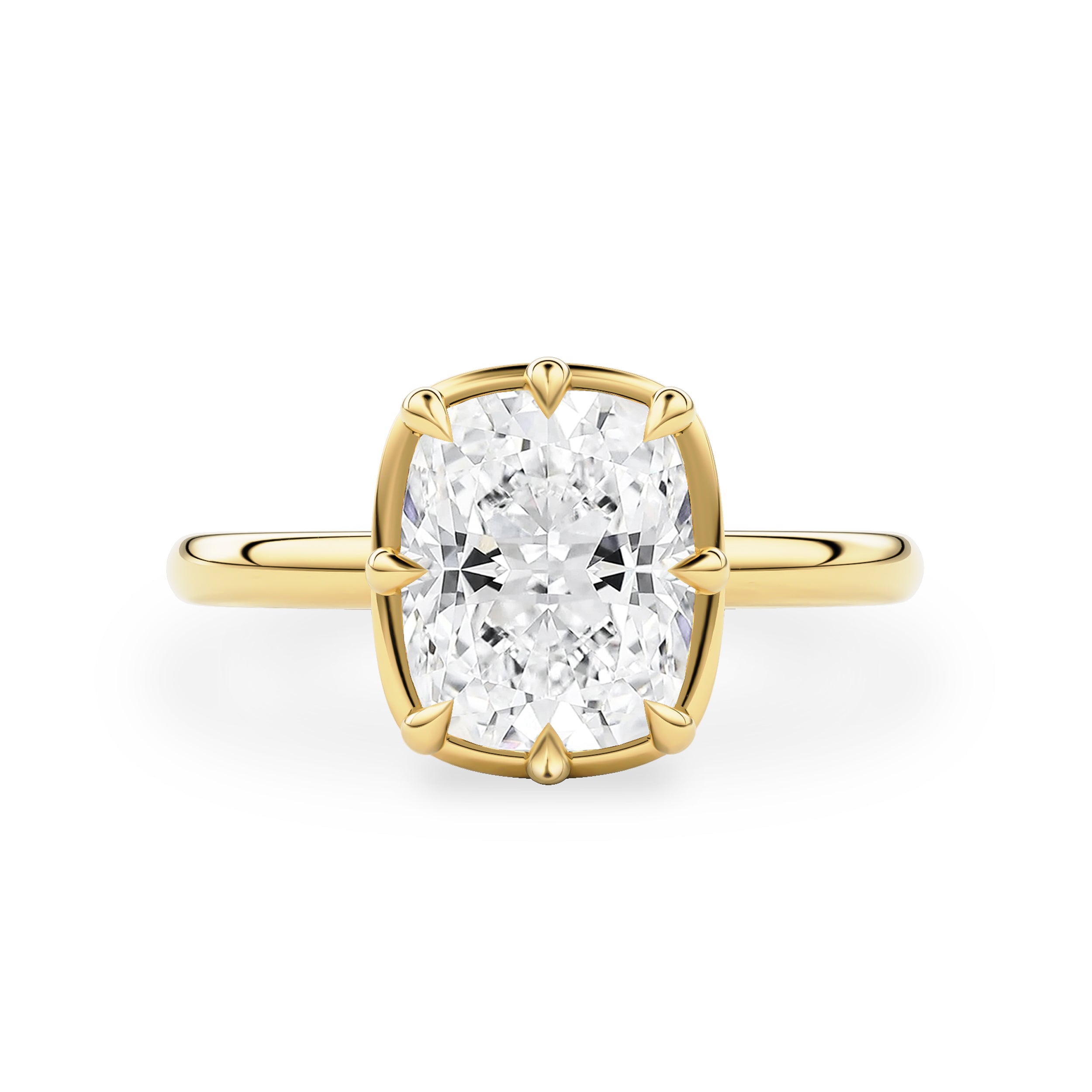Josephine Elongated Cushion Vintage Double Basket Engagement Ring