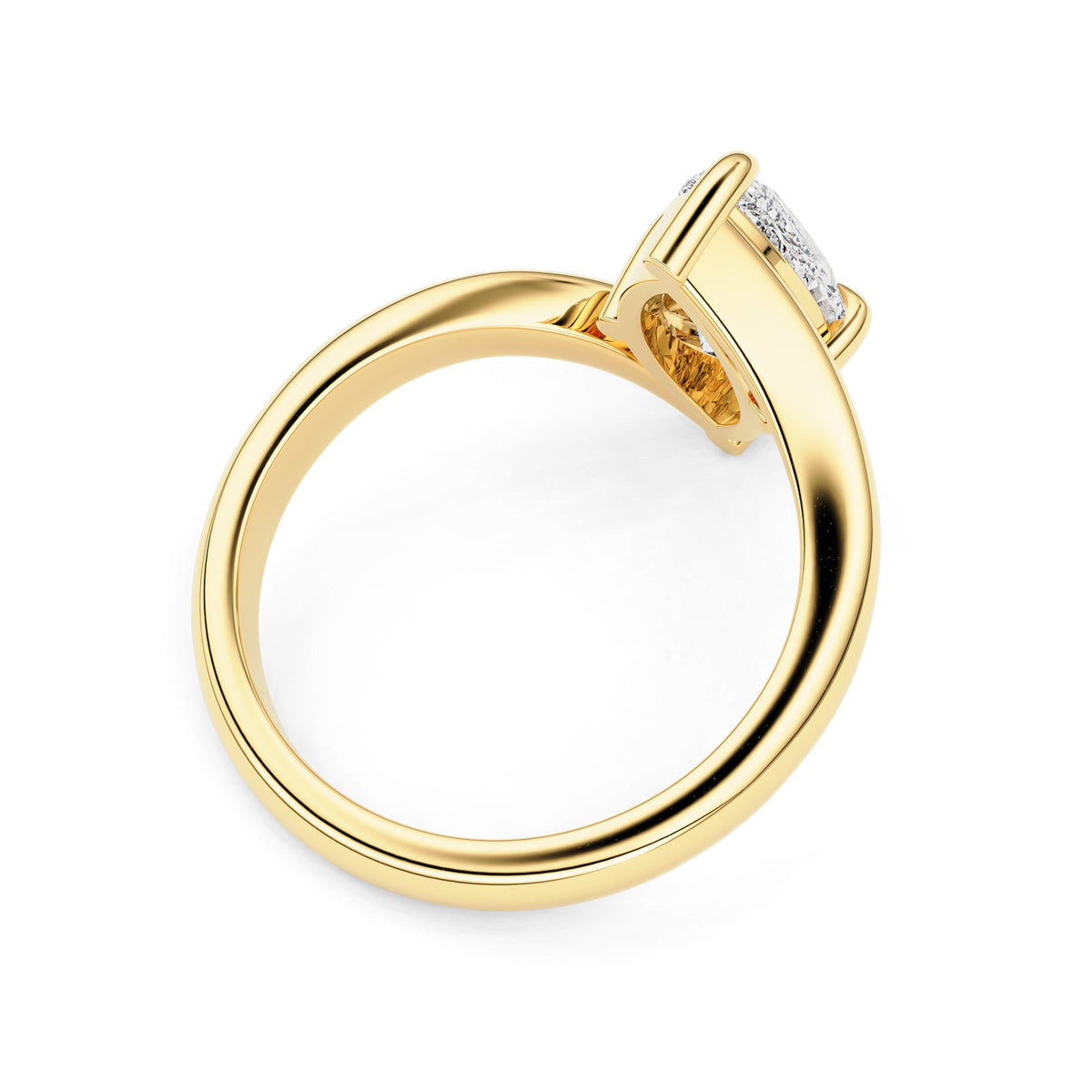 Selene Marquise Cut Bypass Solitaire Engagement Ring