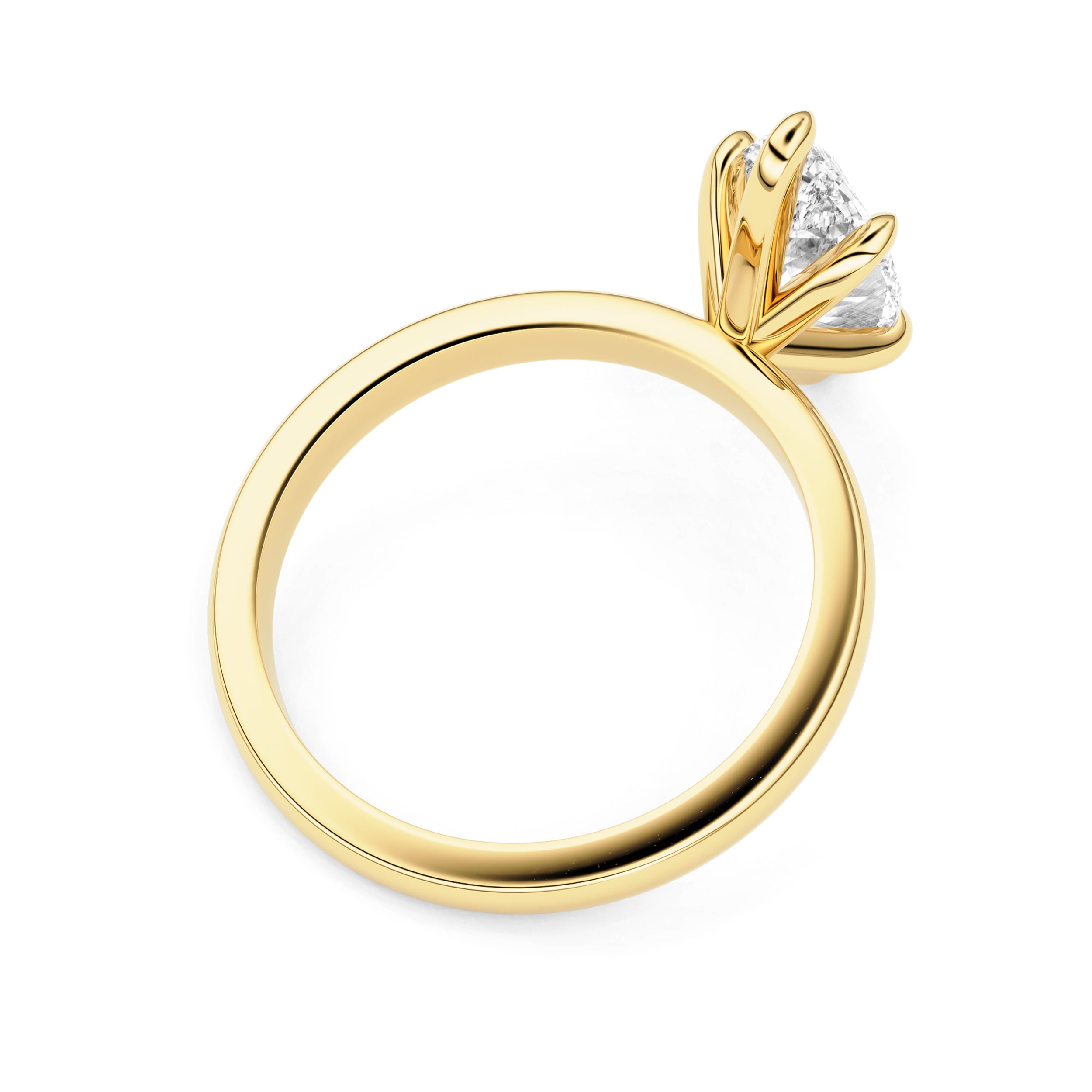 Calista Marquise Cut Solitaire Engagement Ring, Moissanite/Lab Grown Diamond