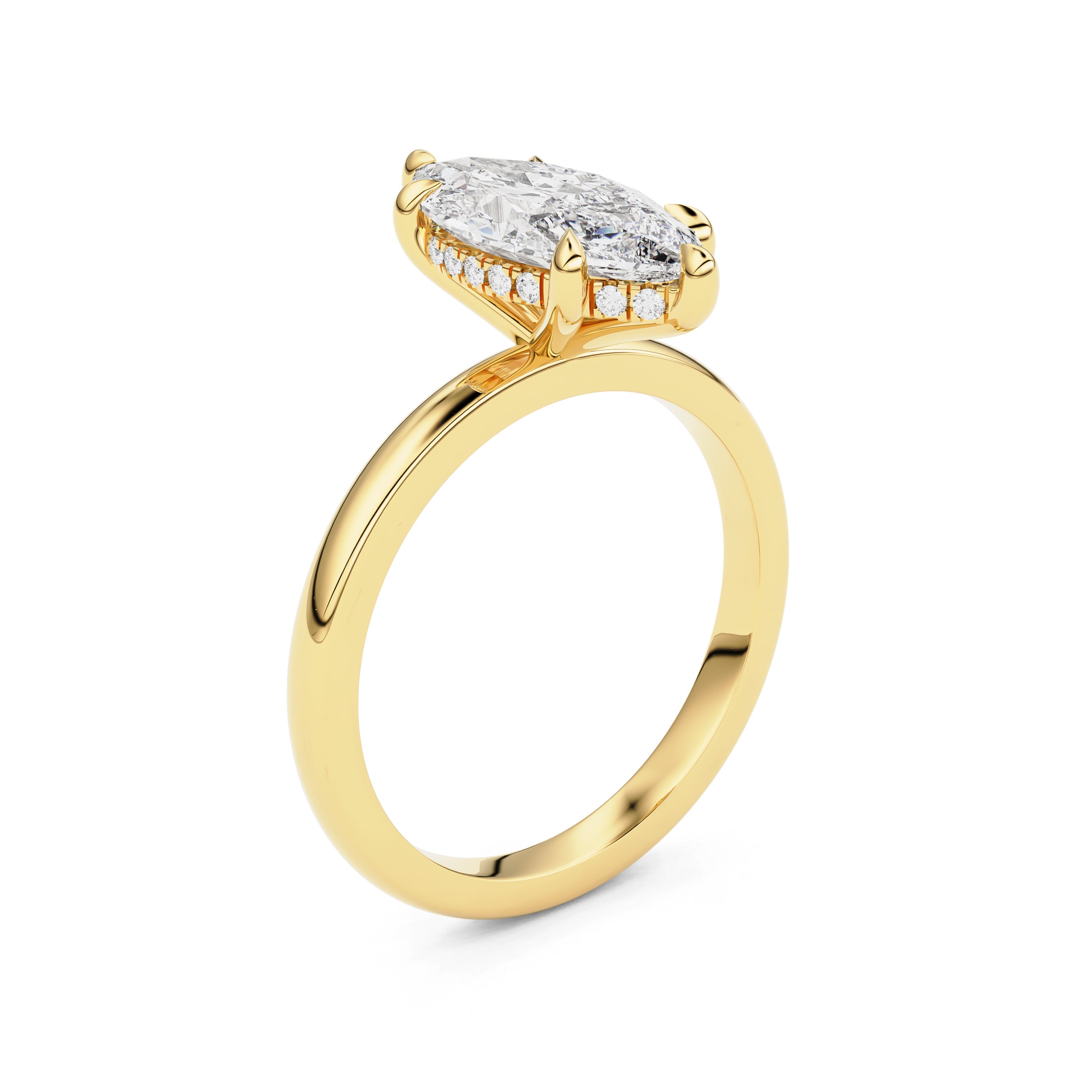 Chloe Marquise Solitaire Engagement Ring, Moissanite/Lab Grown Diamond